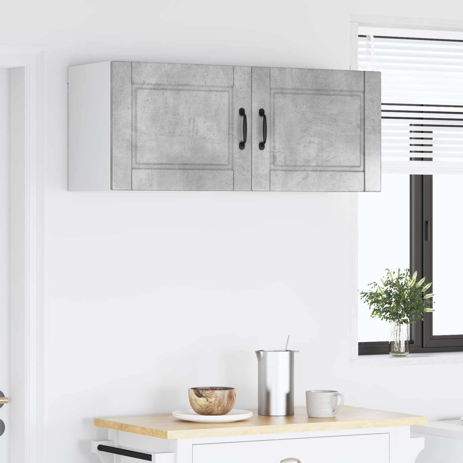 Keukenkast 2 pcs Beton Grijs 50 x 31 x 40 cm Bewerkt hout is nu te koop bij PeponiXL, paradijselijk wonen!