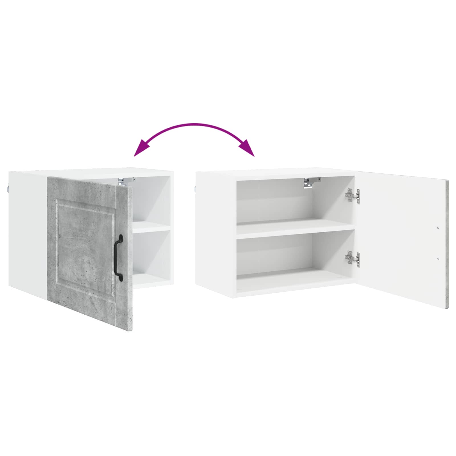 Keukenkast 2 pcs Beton Grijs 50 x 31 x 40 cm Bewerkt hout is nu te koop bij PeponiXL, paradijselijk wonen!