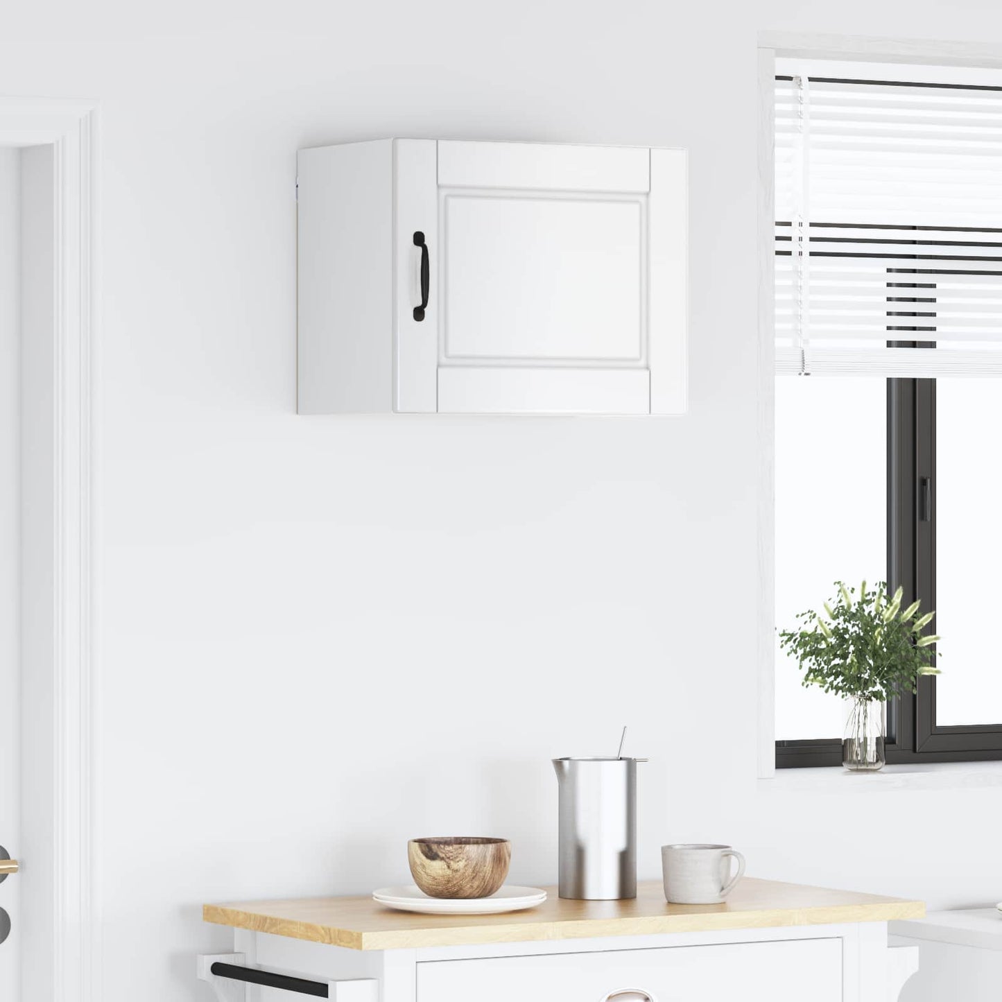 Keukenkast met plank Hoogglans wit 50 x 31 x 40 cm Bewerkt hout is nu te koop bij PeponiXL, paradijselijk wonen!