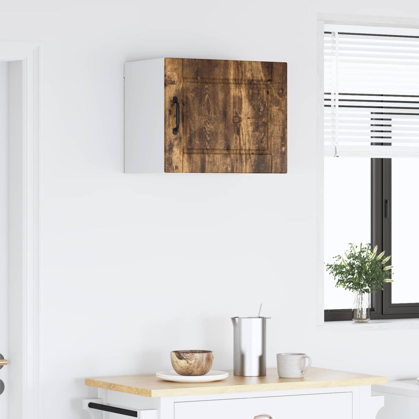 Keukenkast met plank Gerookt eiken 50 x 31 x 40 cm Bewerkt hout is nu te koop bij PeponiXL, paradijselijk wonen!