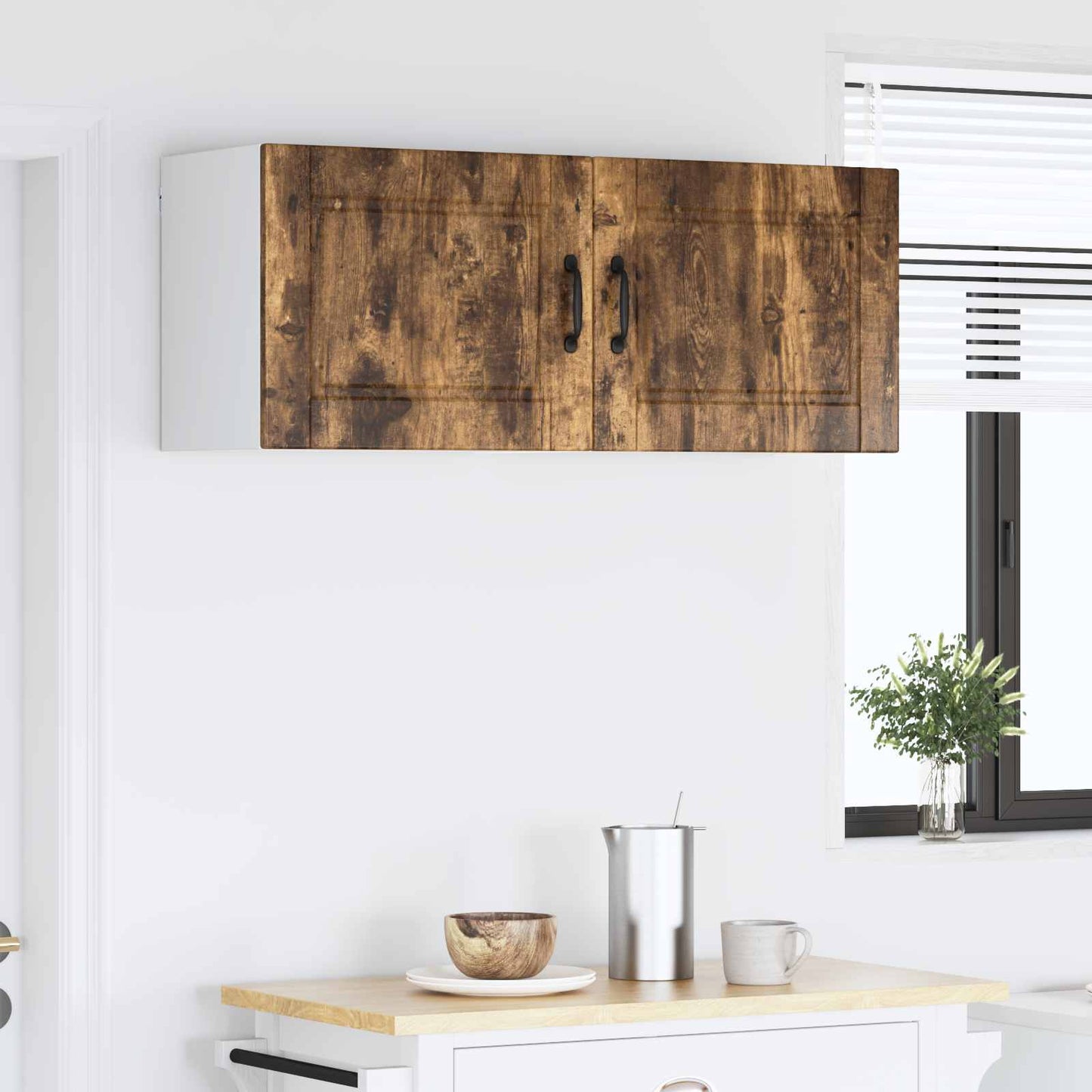 Vaatwasserpaneel met plank 2 pcs Gerookt eiken 50 x 31 x 40 cm is nu te koop bij PeponiXL, paradijselijk wonen!