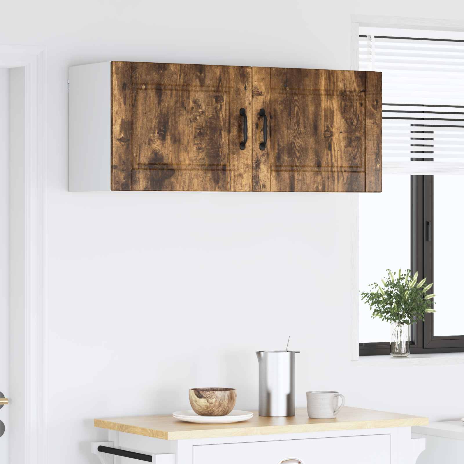 Vaatwasserpaneel met plank 2 pcs Gerookt eiken 50 x 31 x 40 cm is nu te koop bij PeponiXL, paradijselijk wonen!