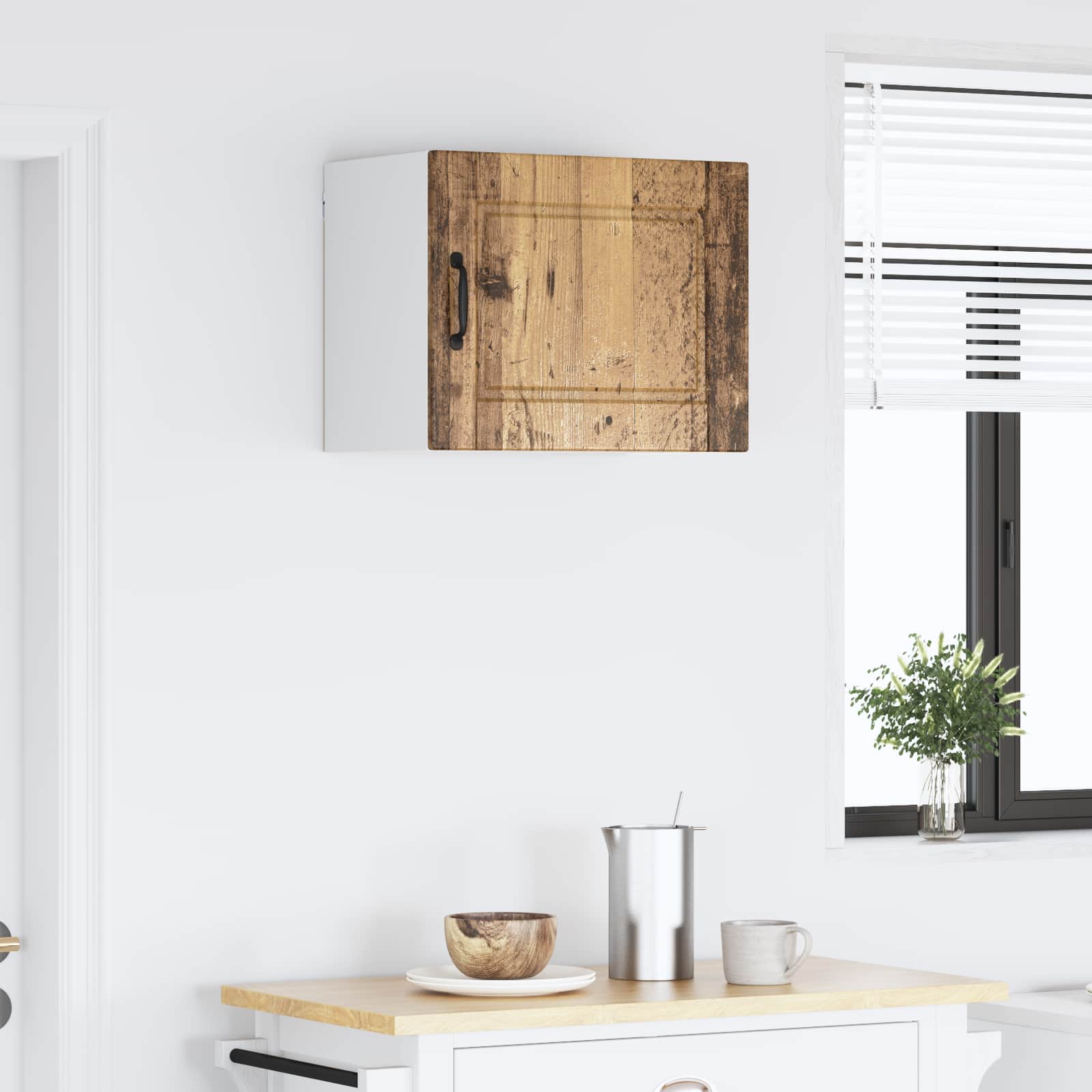 Keukenkast met plank Oudhout 50 x 31 x 40 cm Bewerkt hout is nu te koop bij PeponiXL, paradijselijk wonen!