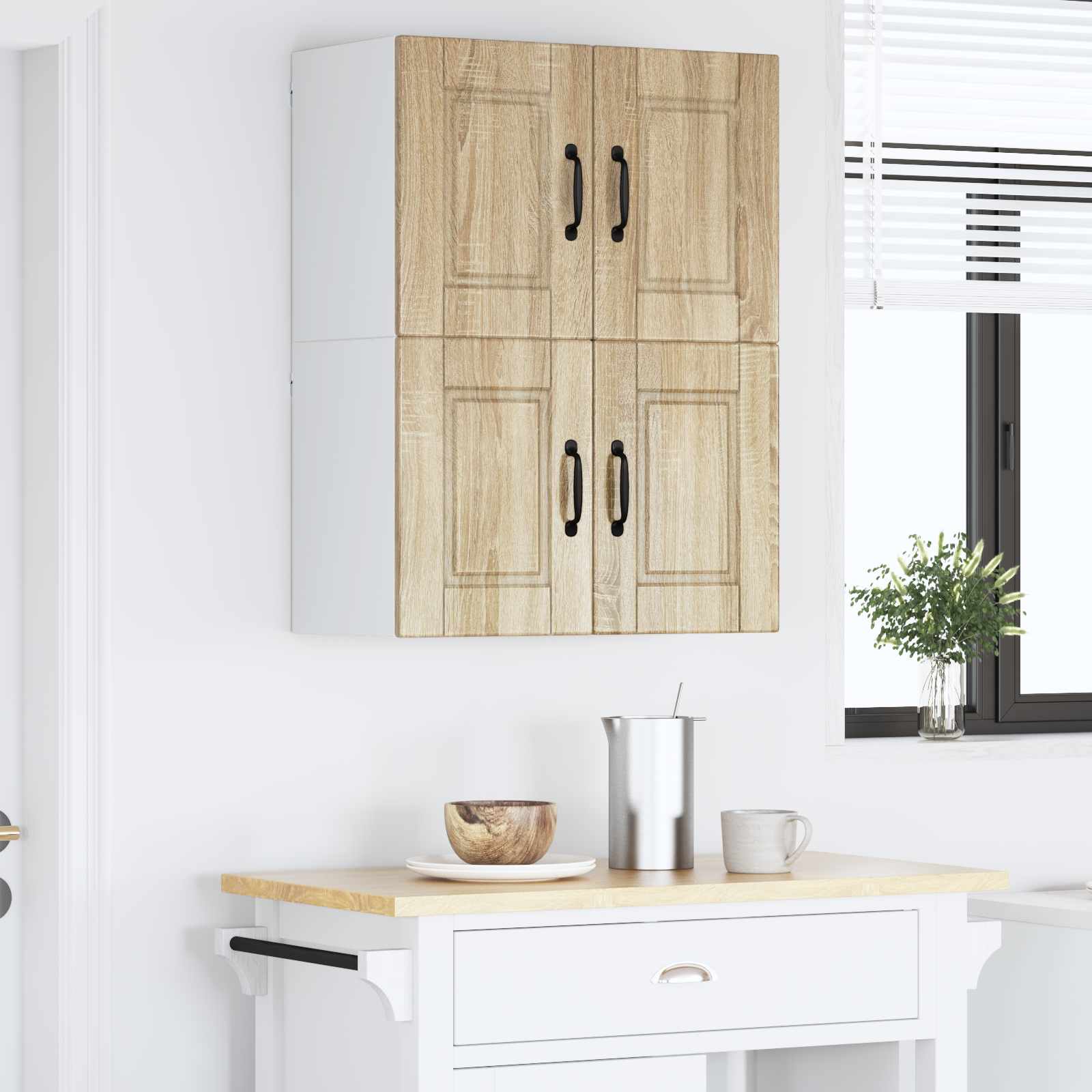 Vaatwasserpaneel met plank 2 pcs Sonoma Eiken 60 x 31 x 40 cm is nu te koop bij PeponiXL, paradijselijk wonen!