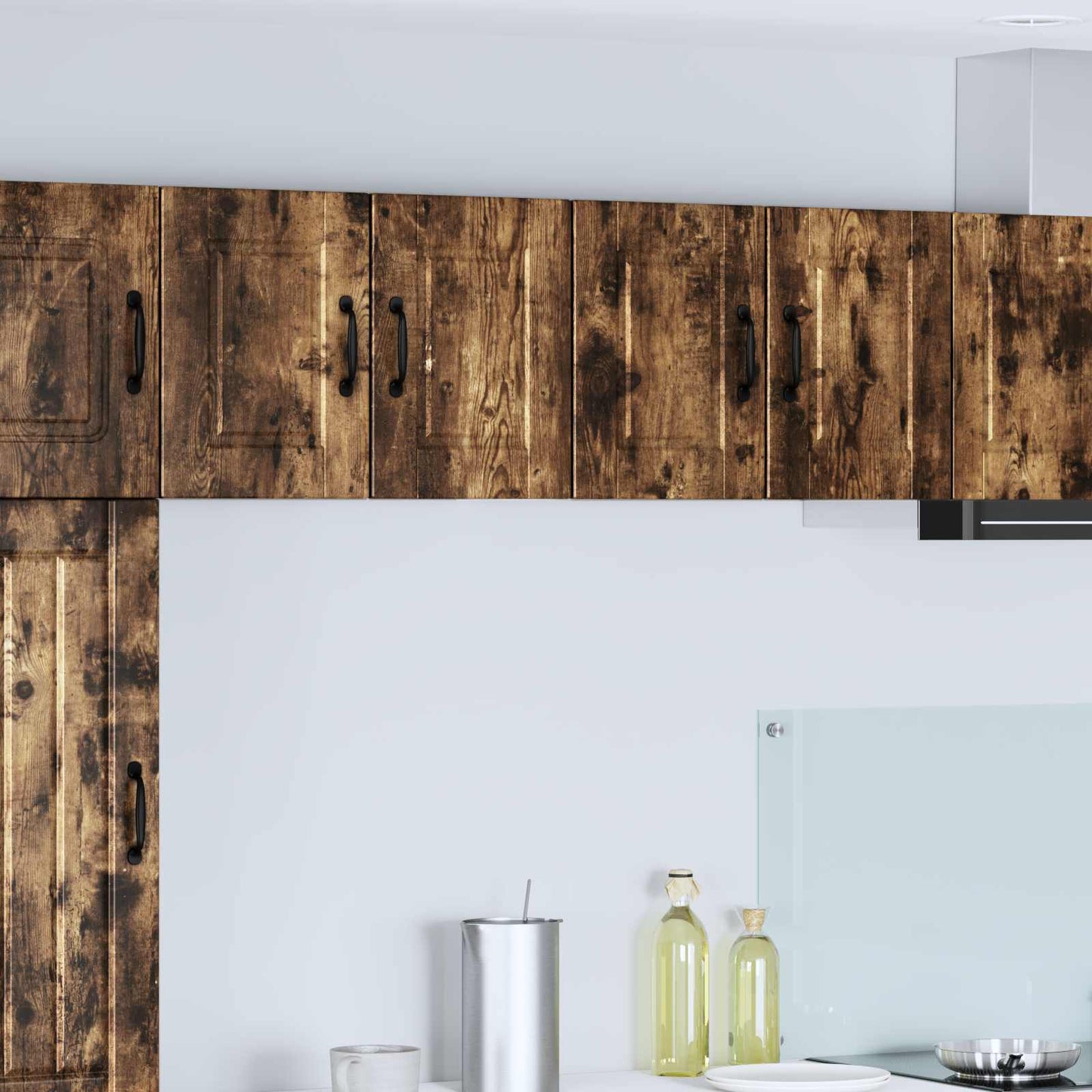 Vaatwasserpaneel met plank 2 pcs Gerookt eiken 60 x 31 x 40 cm is nu te koop bij PeponiXL, paradijselijk wonen!