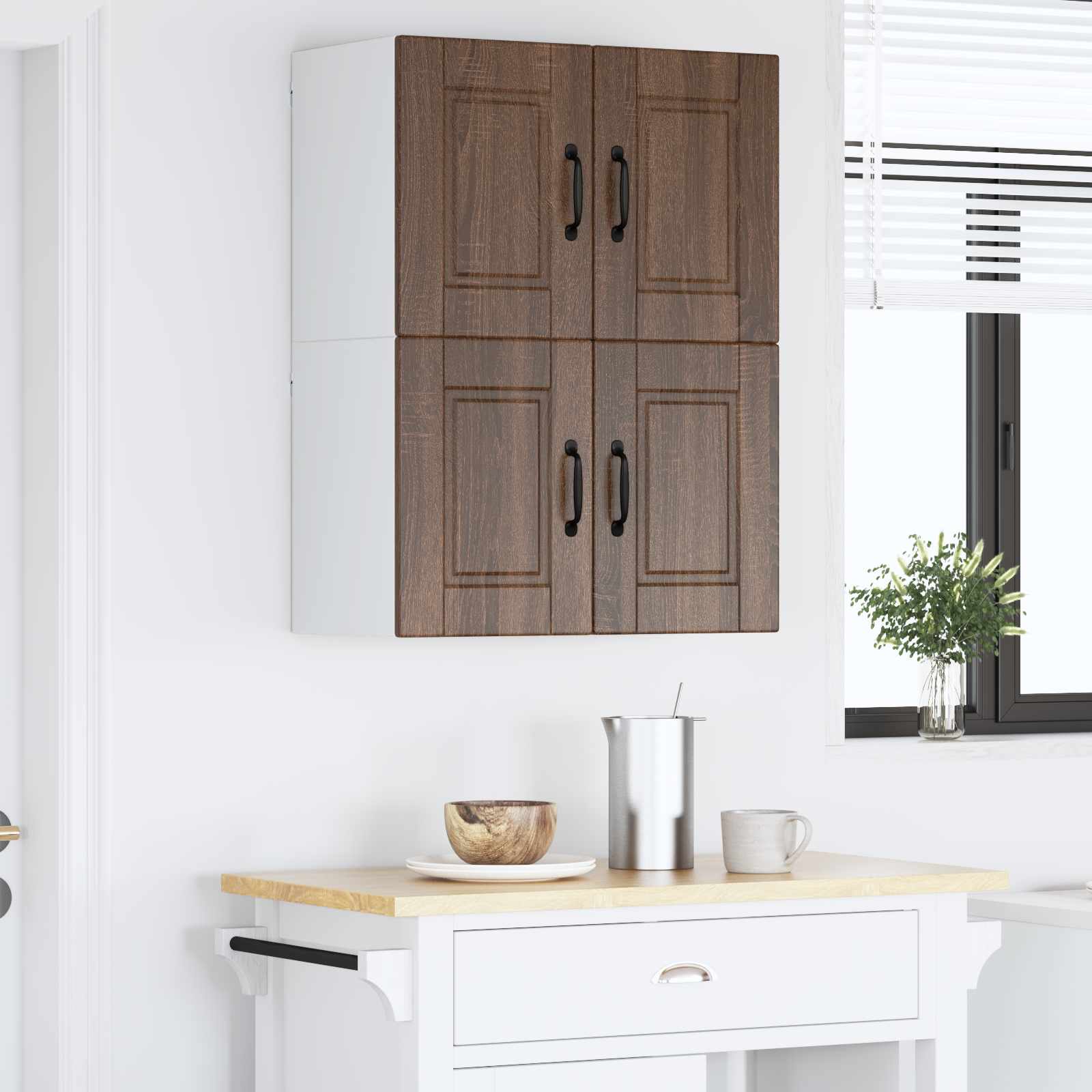 Vaatwasserpaneel 2 pcs Bruin Eiken 60 x 31 x 40 cm Bewerkt hout is nu te koop bij PeponiXL, paradijselijk wonen!