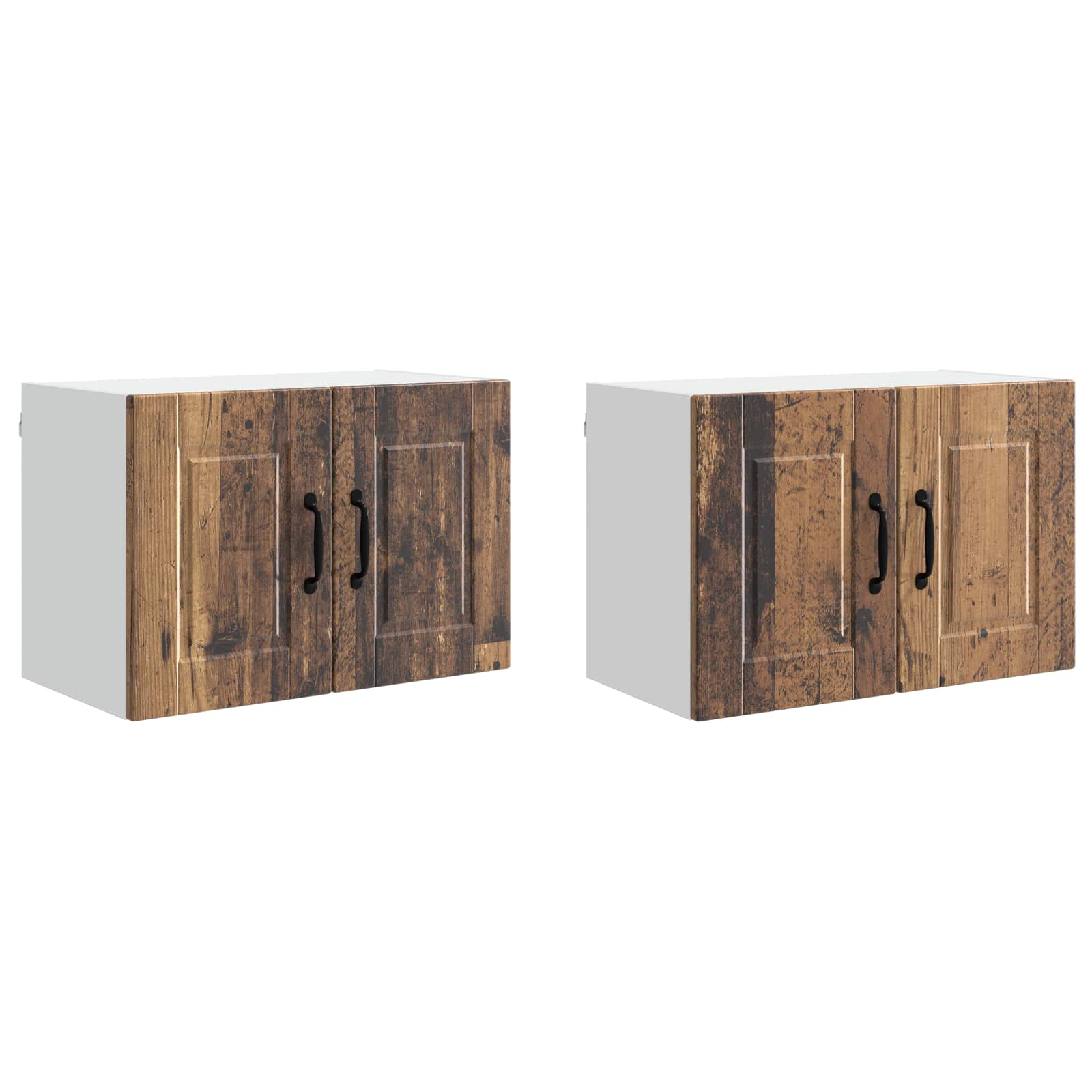 Keukenkast met plank 2 pcs Oudhout 60 x 31 x 40 cm Bewerkt hout is nu te koop bij PeponiXL, paradijselijk wonen!