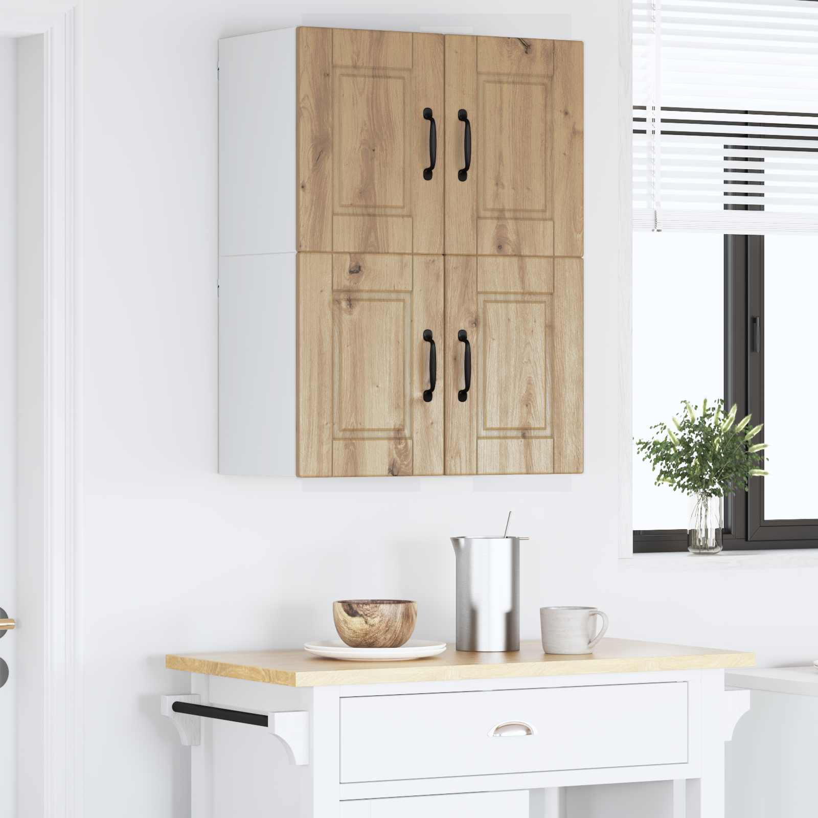 Vaatwasserpaneel met plank 2 pcs Artisan Eiken 60 x 31 x 40 cm is nu te koop bij PeponiXL, paradijselijk wonen!