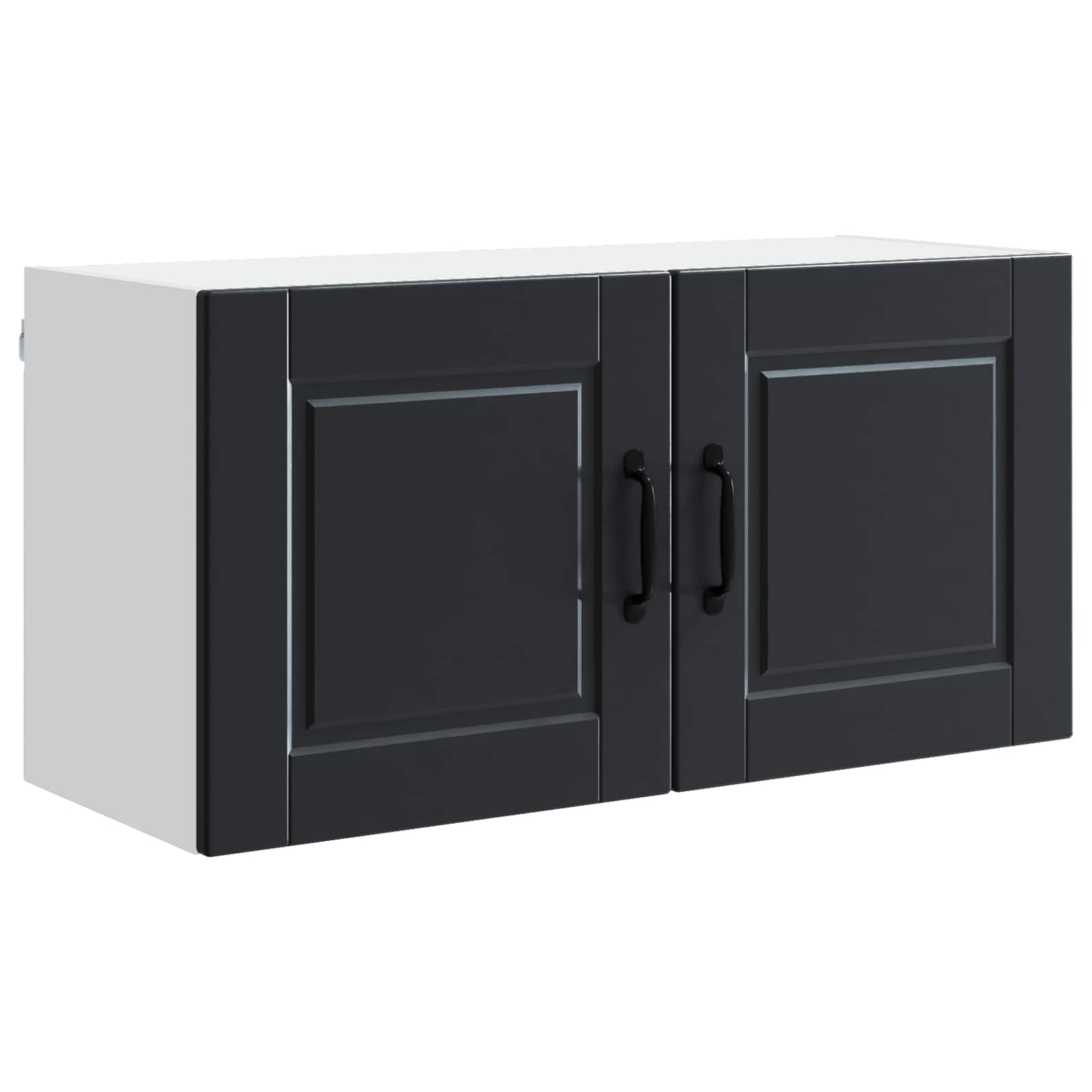 Vaatwasserpaneel met plank Zwart 80 x 31 x 40 cm Bewerkt hout is nu te koop bij PeponiXL, paradijselijk wonen!