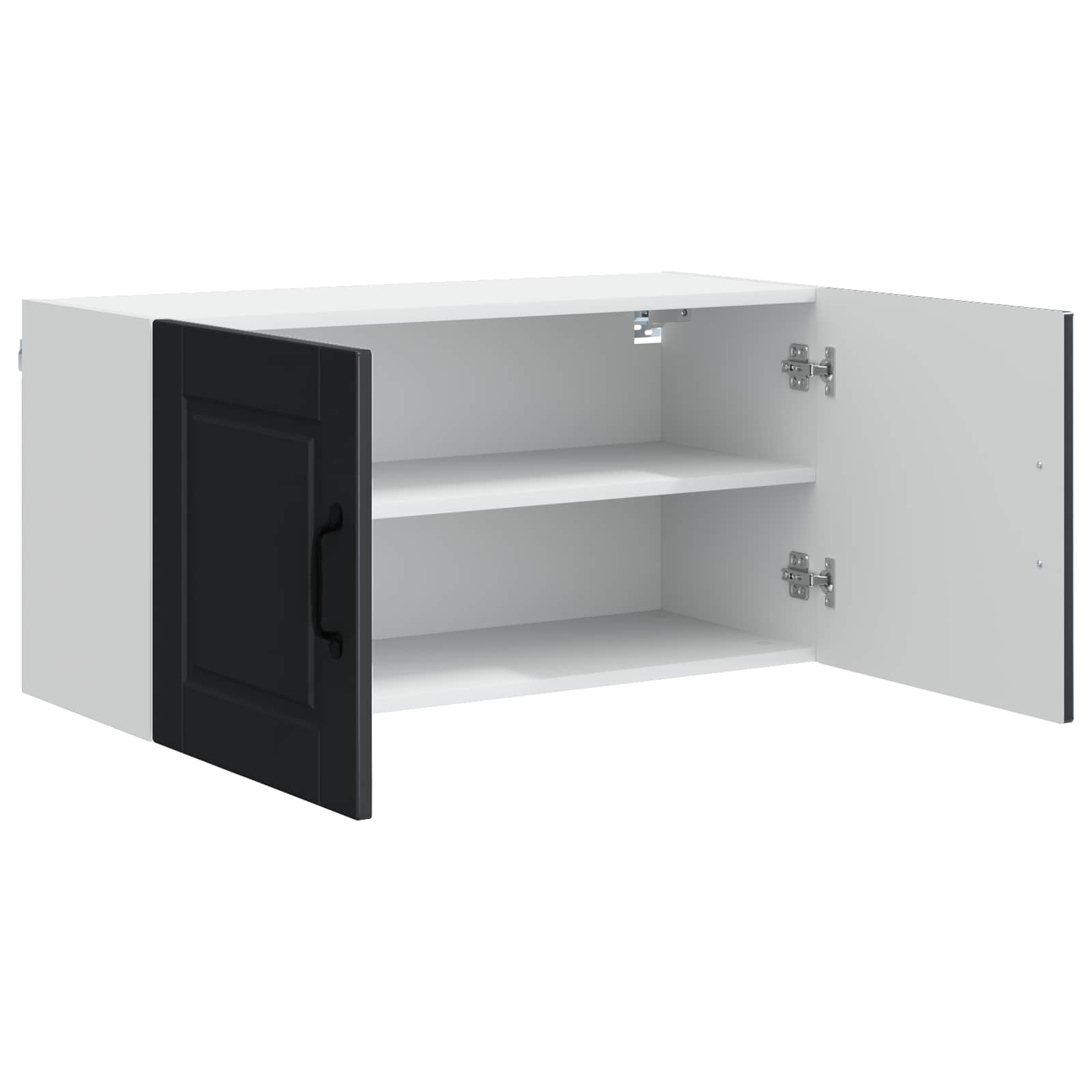 Vaatwasserpaneel met plank Zwart 80 x 31 x 40 cm Bewerkt hout is nu te koop bij PeponiXL, paradijselijk wonen!
