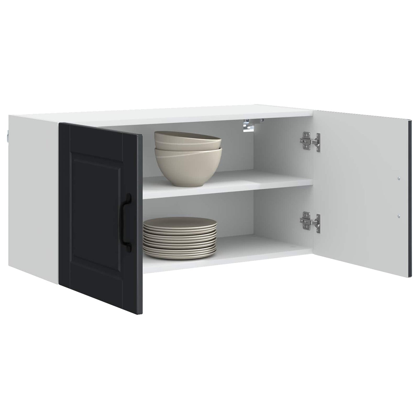 Vaatwasserpaneel met plank Zwart 80 x 31 x 40 cm Bewerkt hout is nu te koop bij PeponiXL, paradijselijk wonen!