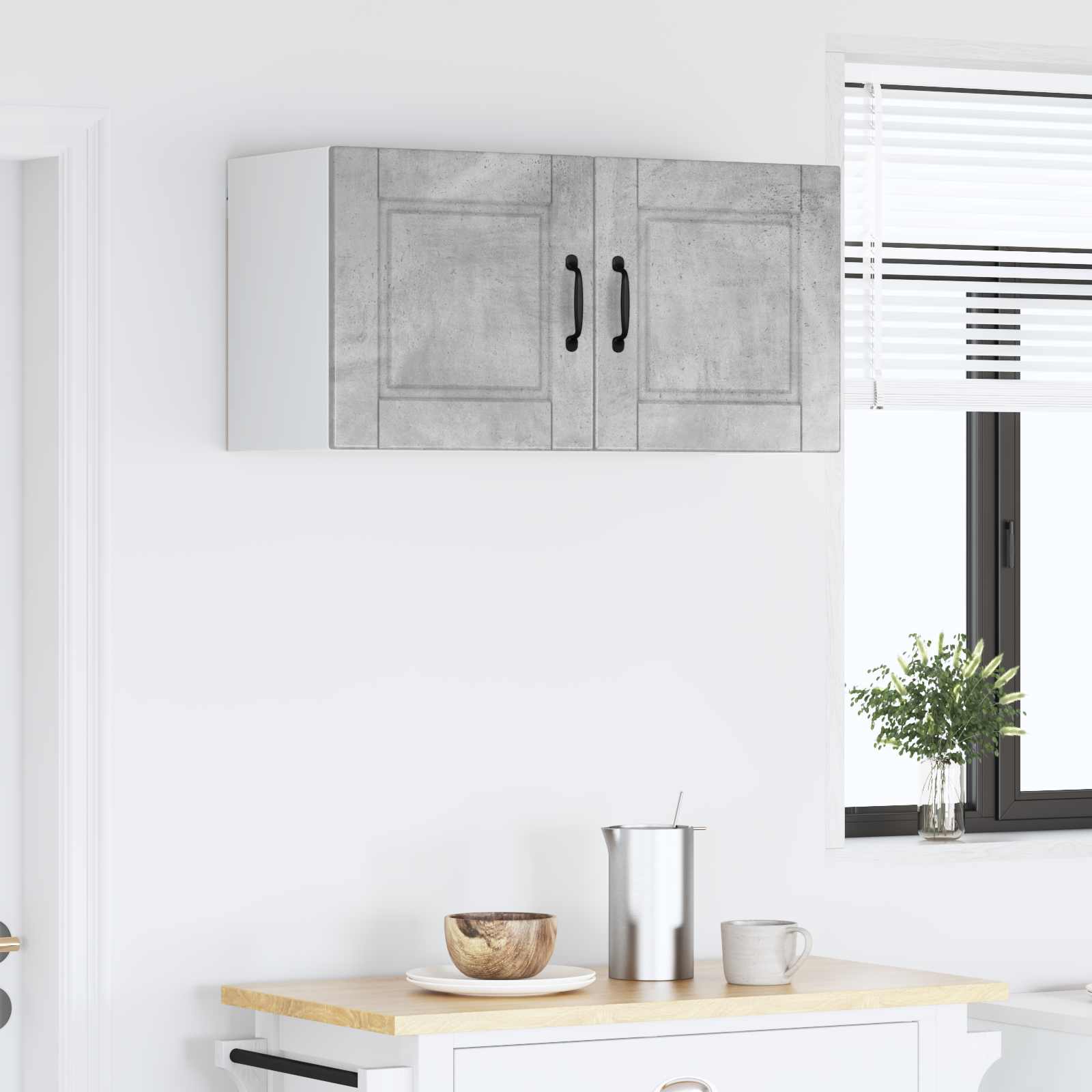 Keukenkast met plank Beton Grijs 80 x 31 x 40 cm Bewerkt hout is nu te koop bij PeponiXL, paradijselijk wonen!