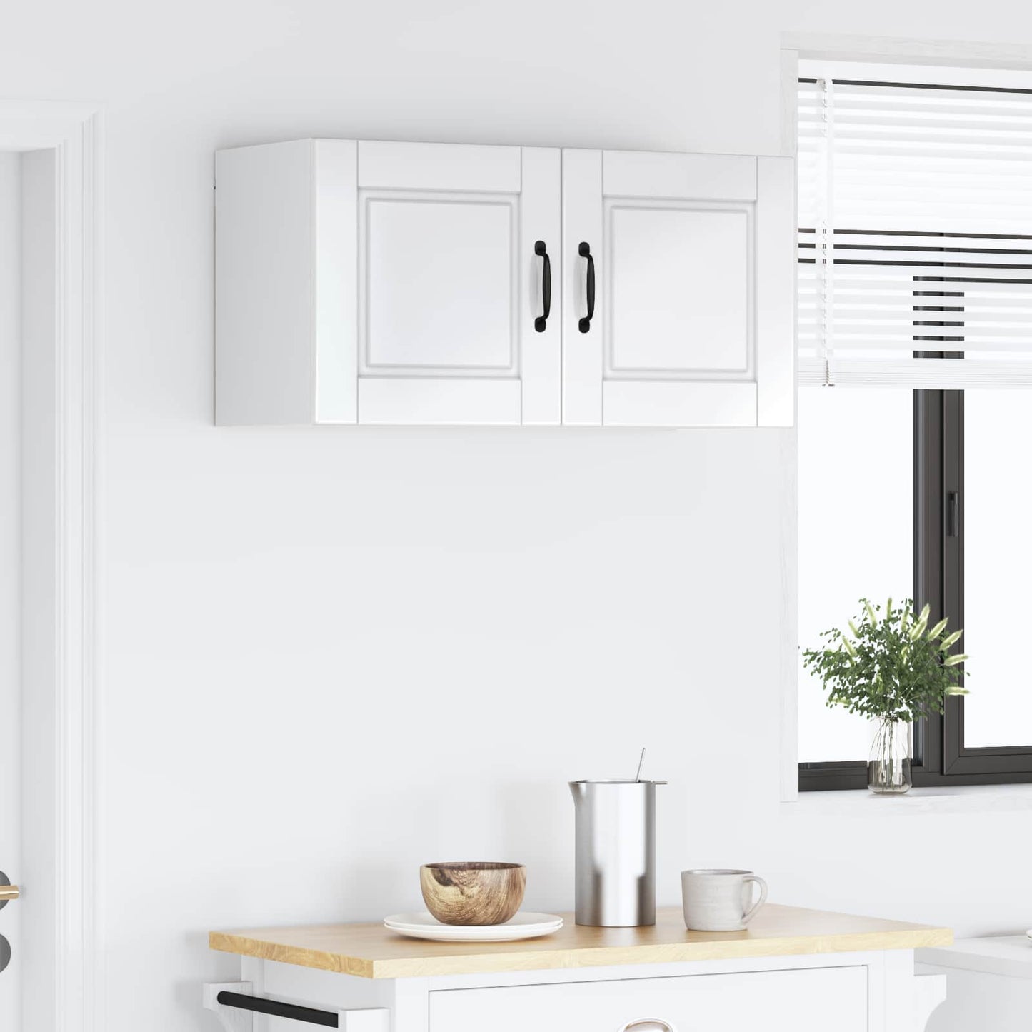 Keukenkast met plank Hoogglans wit 80 x 31 x 40 cm Bewerkt hout is nu te koop bij PeponiXL, paradijselijk wonen!