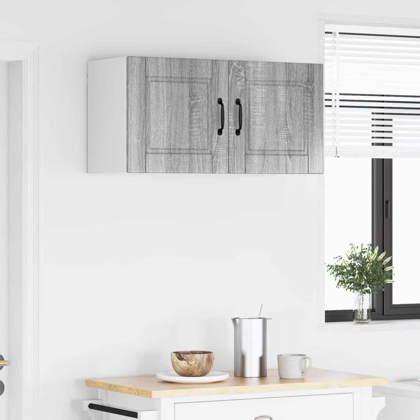 Keukenkast met plank Grijs Sonoma 80 x 31 x 40 cm Bewerkt hout is nu te koop bij PeponiXL, paradijselijk wonen!