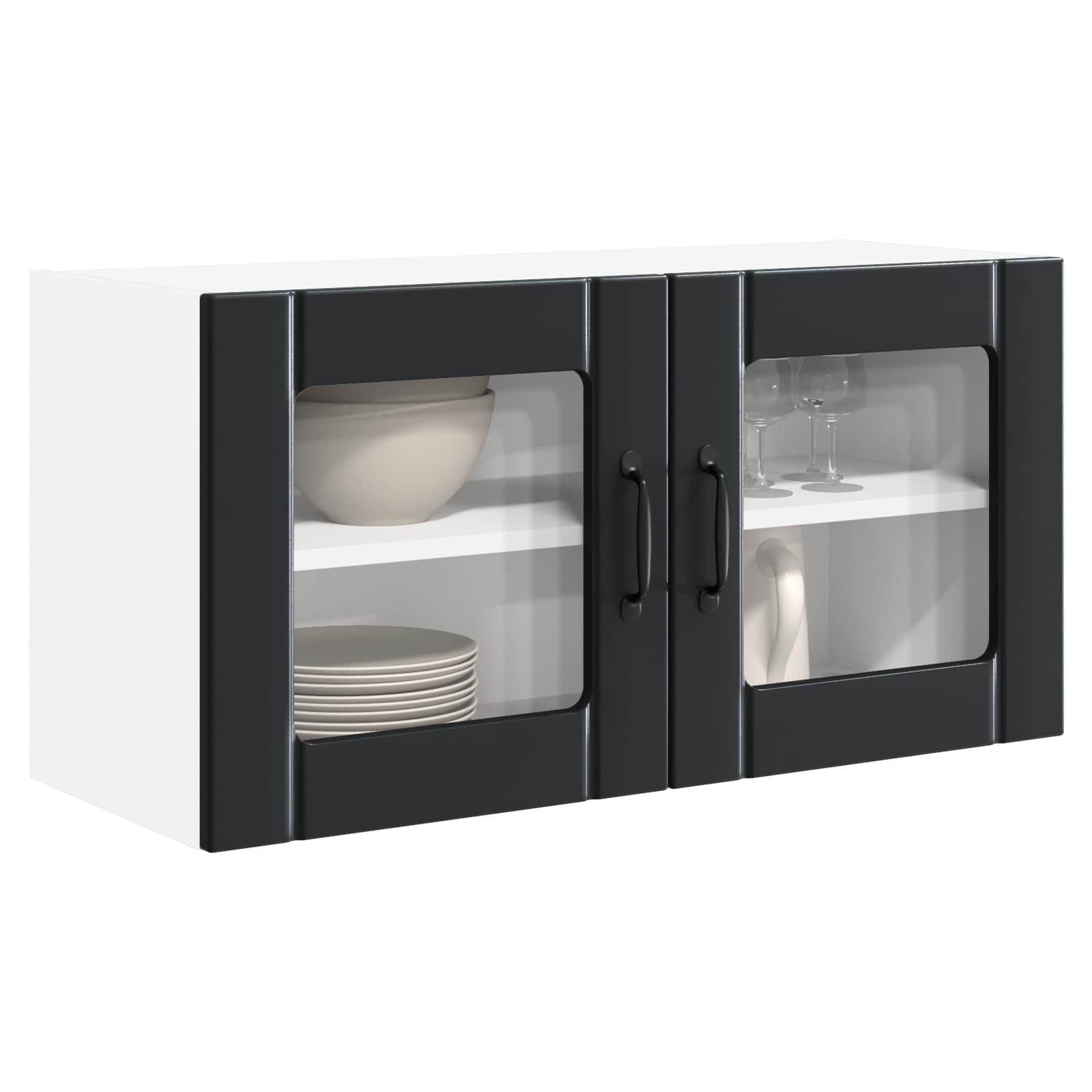 Vaatwasserpaneel met plank Zwart 80 x 31 x 40 cm Bewerkt hout is nu te koop bij PeponiXL, paradijselijk wonen!
