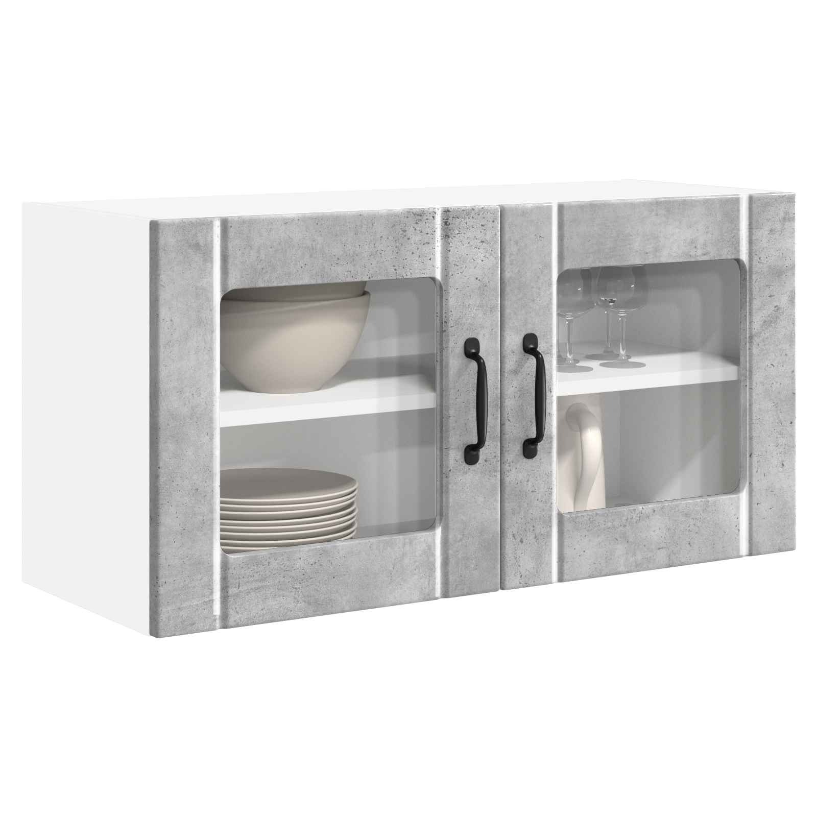 Keukenkast met plank Beton Grijs 80 x 31 x 40 cm Bewerkt hout is nu te koop bij PeponiXL, paradijselijk wonen!