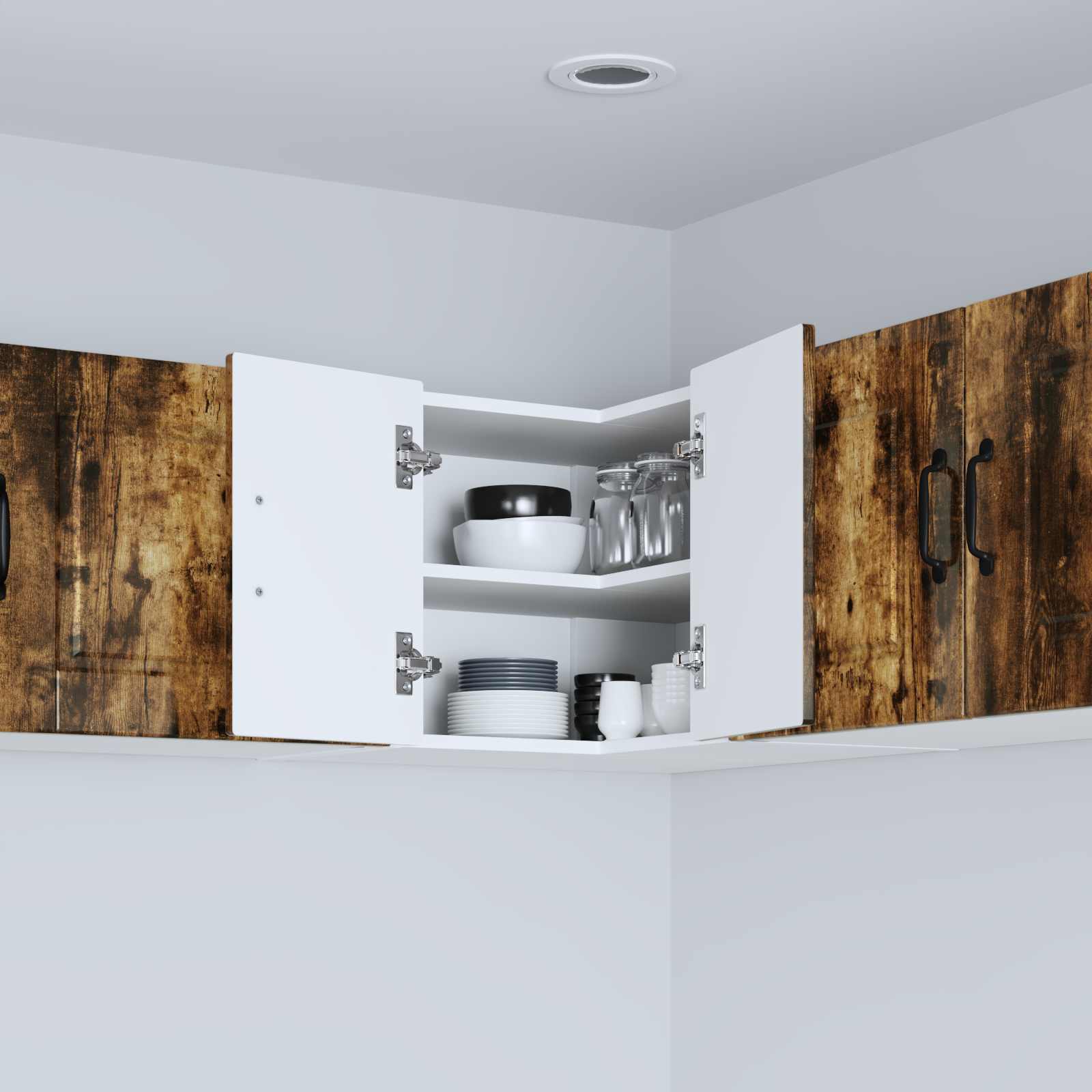Vaatwasserpaneel Gerookt eiken 57 x 57 x 40 cm Bewerkt hout is nu te koop bij PeponiXL, paradijselijk wonen!