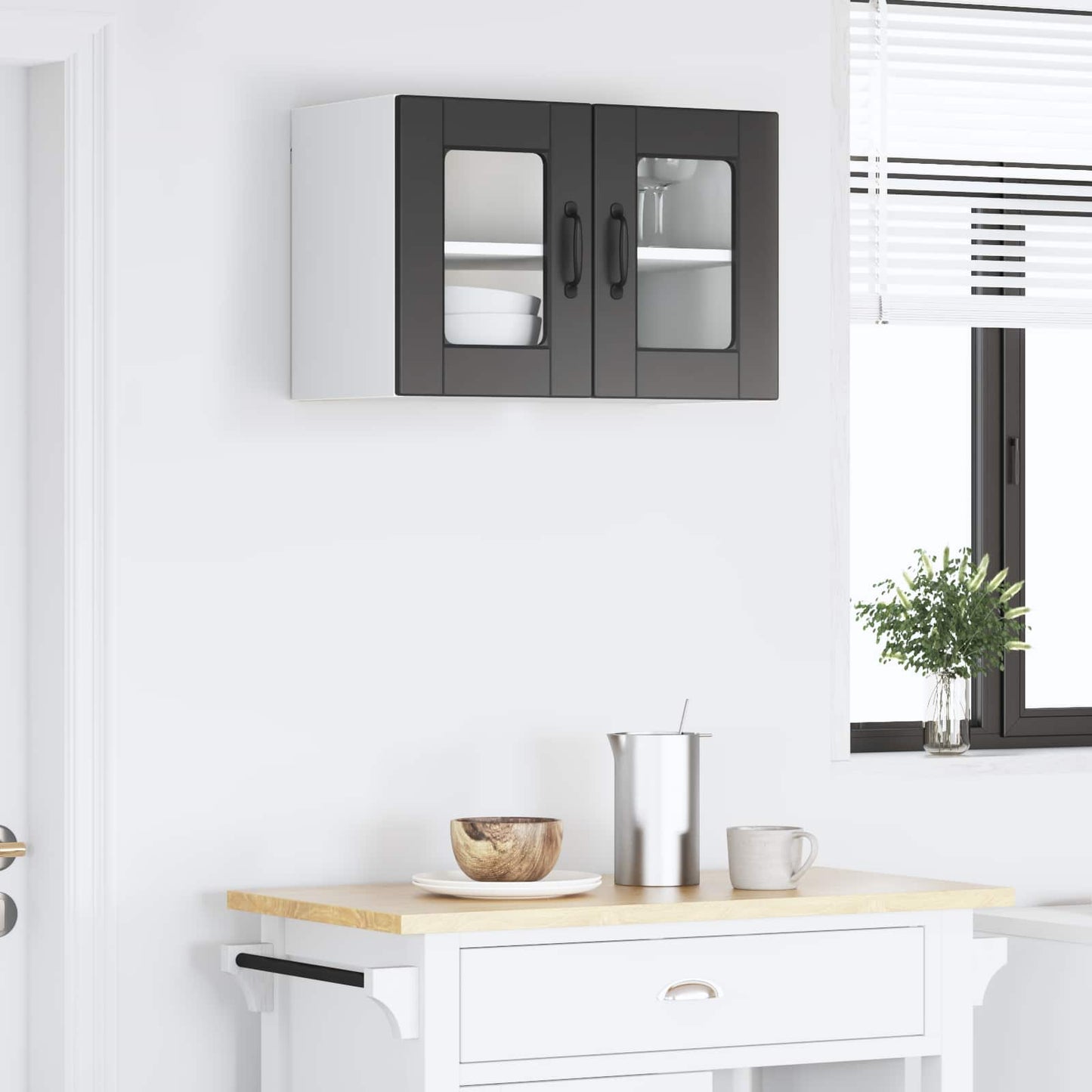 Keukenkast met plank Zwart 60 x 31 x 40 cm Bewerkt hout is nu te koop bij PeponiXL, paradijselijk wonen!