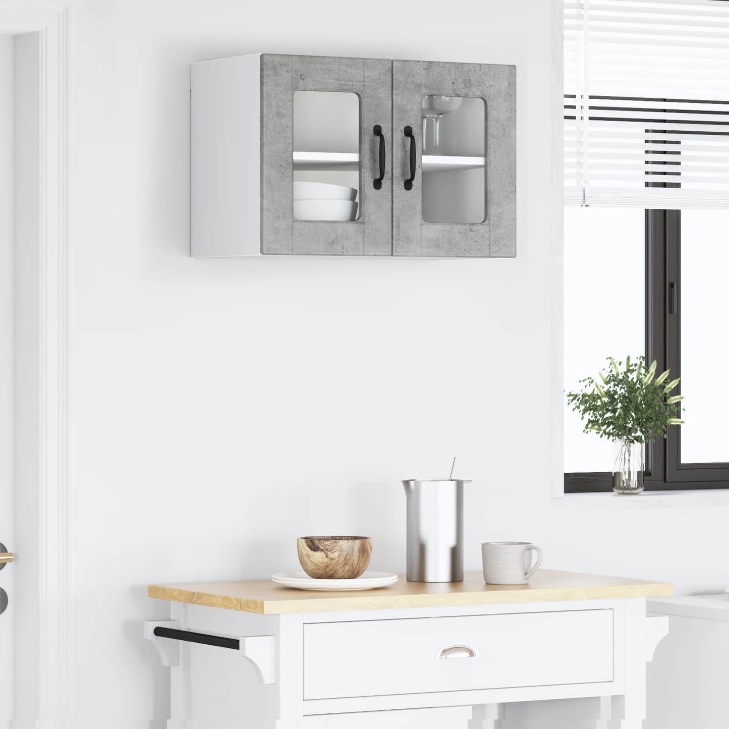 Keukenkast met plank Beton Grijs 60 x 31 x 40 cm Bewerkt hout is nu te koop bij PeponiXL, paradijselijk wonen!