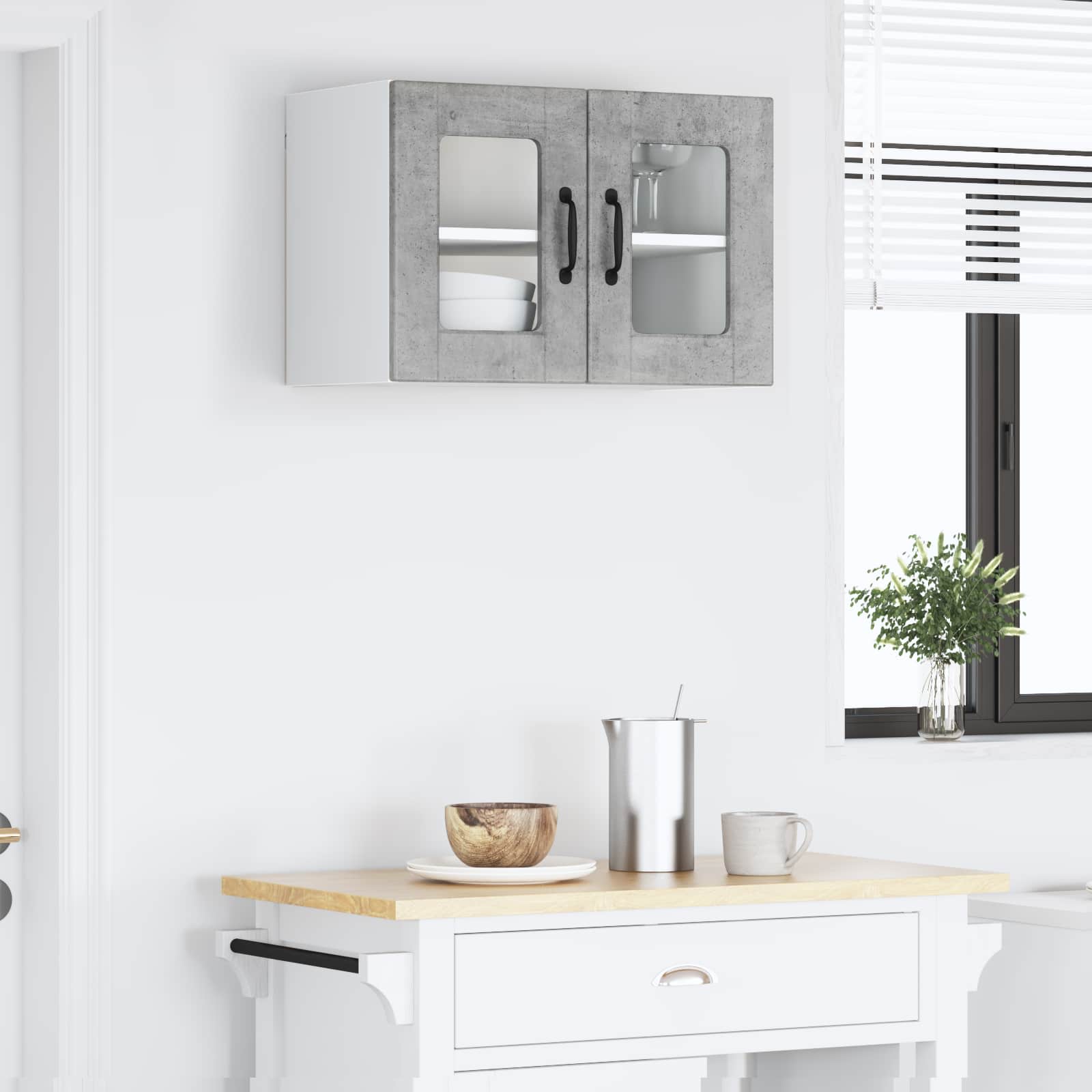 Keukenkast met plank Beton Grijs 60 x 31 x 40 cm Bewerkt hout is nu te koop bij PeponiXL, paradijselijk wonen!