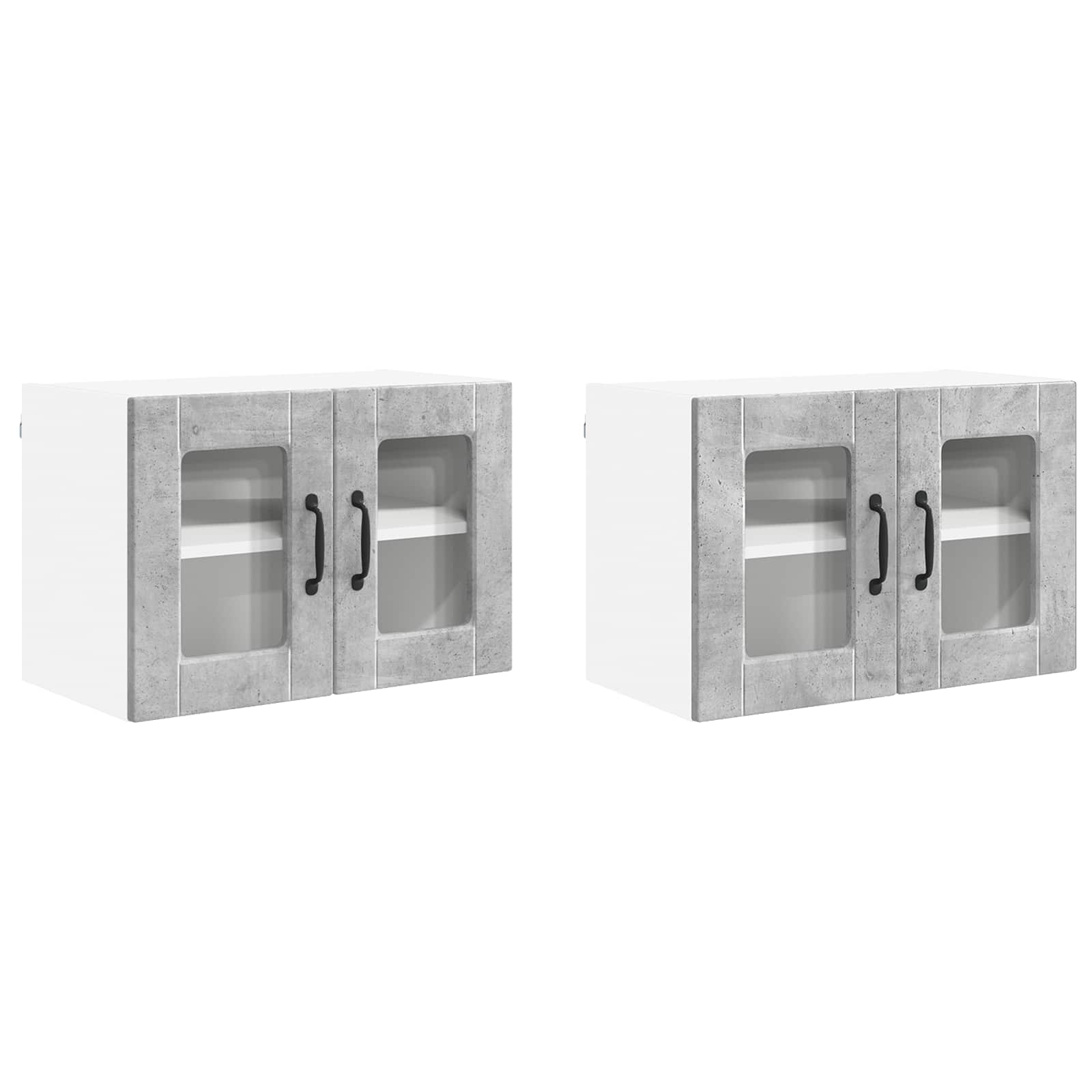 Keukenkast 2 pcs Beton Grijs 60 x 31 x 40 cm Bewerkt hout is nu te koop bij PeponiXL, paradijselijk wonen!