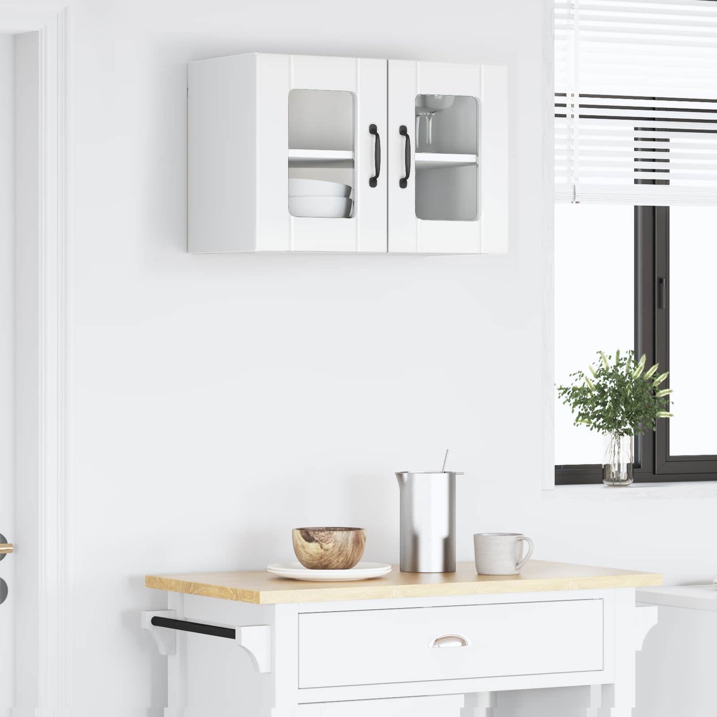 Keukenkast met plank Hoogglans wit 60 x 31 x 40 cm Bewerkt hout is nu te koop bij PeponiXL, paradijselijk wonen!