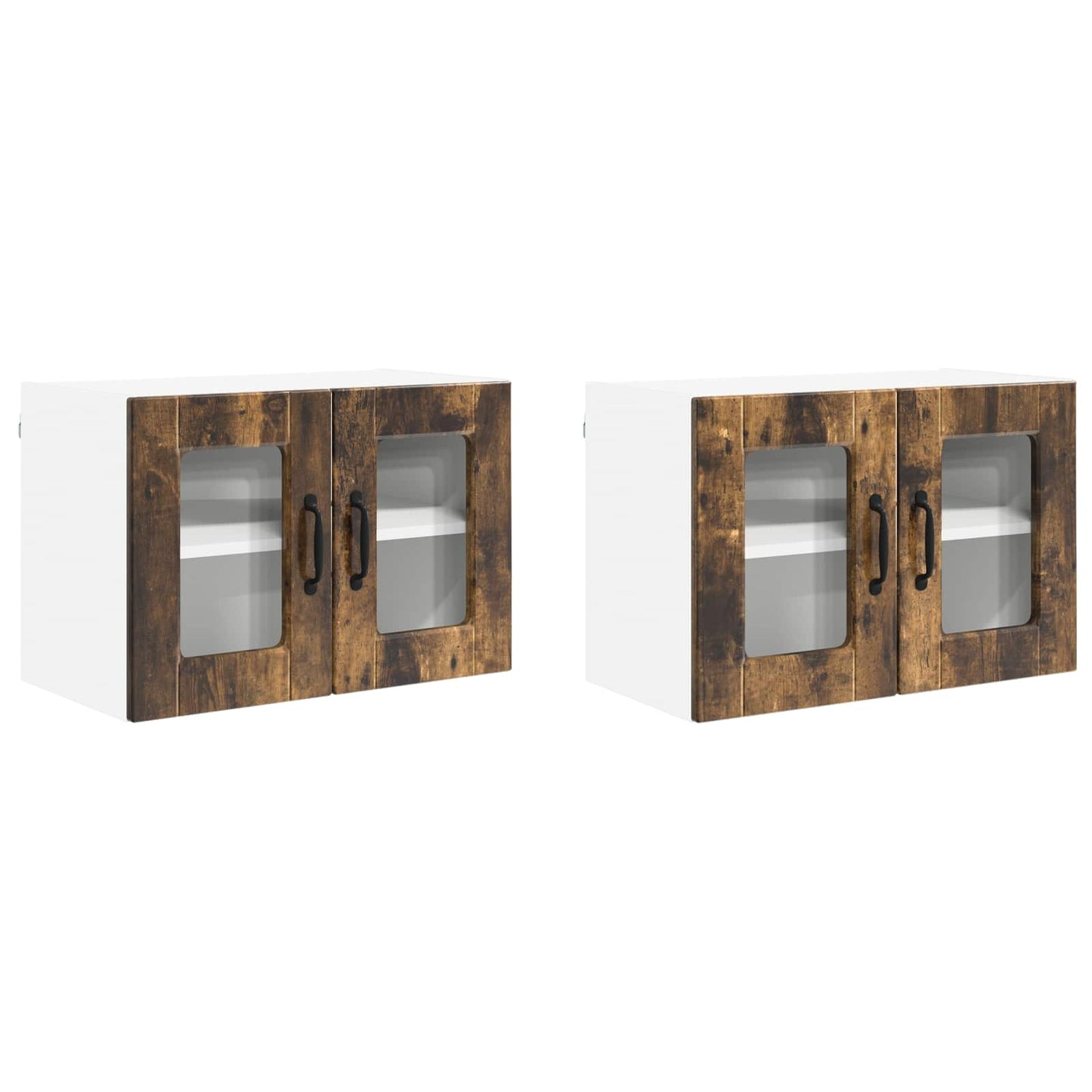 Vaatwasserpaneel met plank 2 pcs Gerookt eiken 60 x 31 x 40 cm is nu te koop bij PeponiXL, paradijselijk wonen!