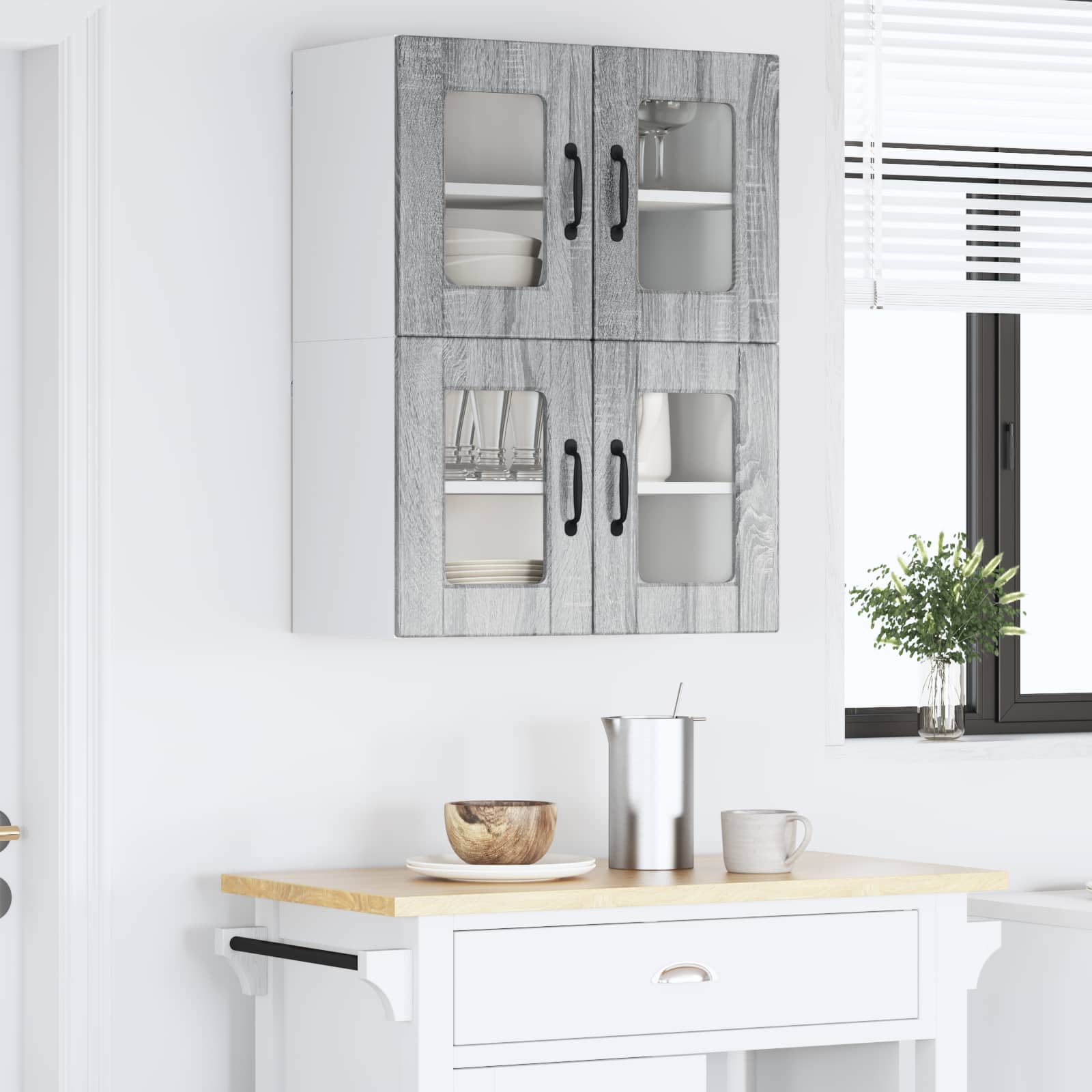 Vaatwasserpaneel met plank 2 pcs Grijs Sonoma 60 x 31 x 40 cm is nu te koop bij PeponiXL, paradijselijk wonen!