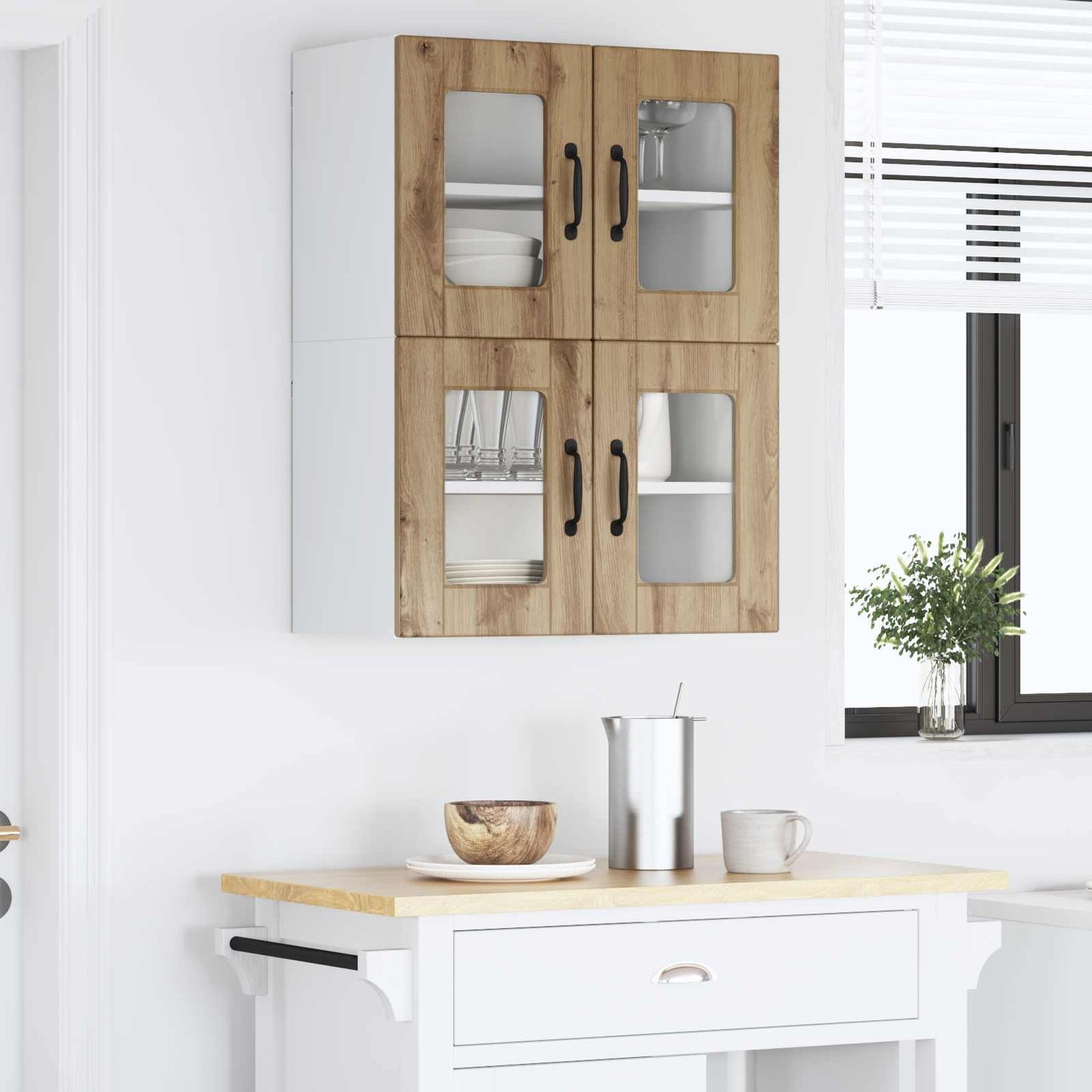 Vaatwasserpaneel met plank 2 pcs Artisan Eiken 60 x 31 x 40 cm is nu te koop bij PeponiXL, paradijselijk wonen!