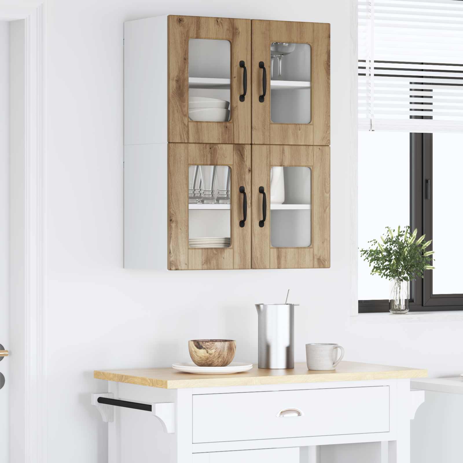 Vaatwasserpaneel met plank 2 pcs Artisan Eiken 60 x 31 x 40 cm is nu te koop bij PeponiXL, paradijselijk wonen!