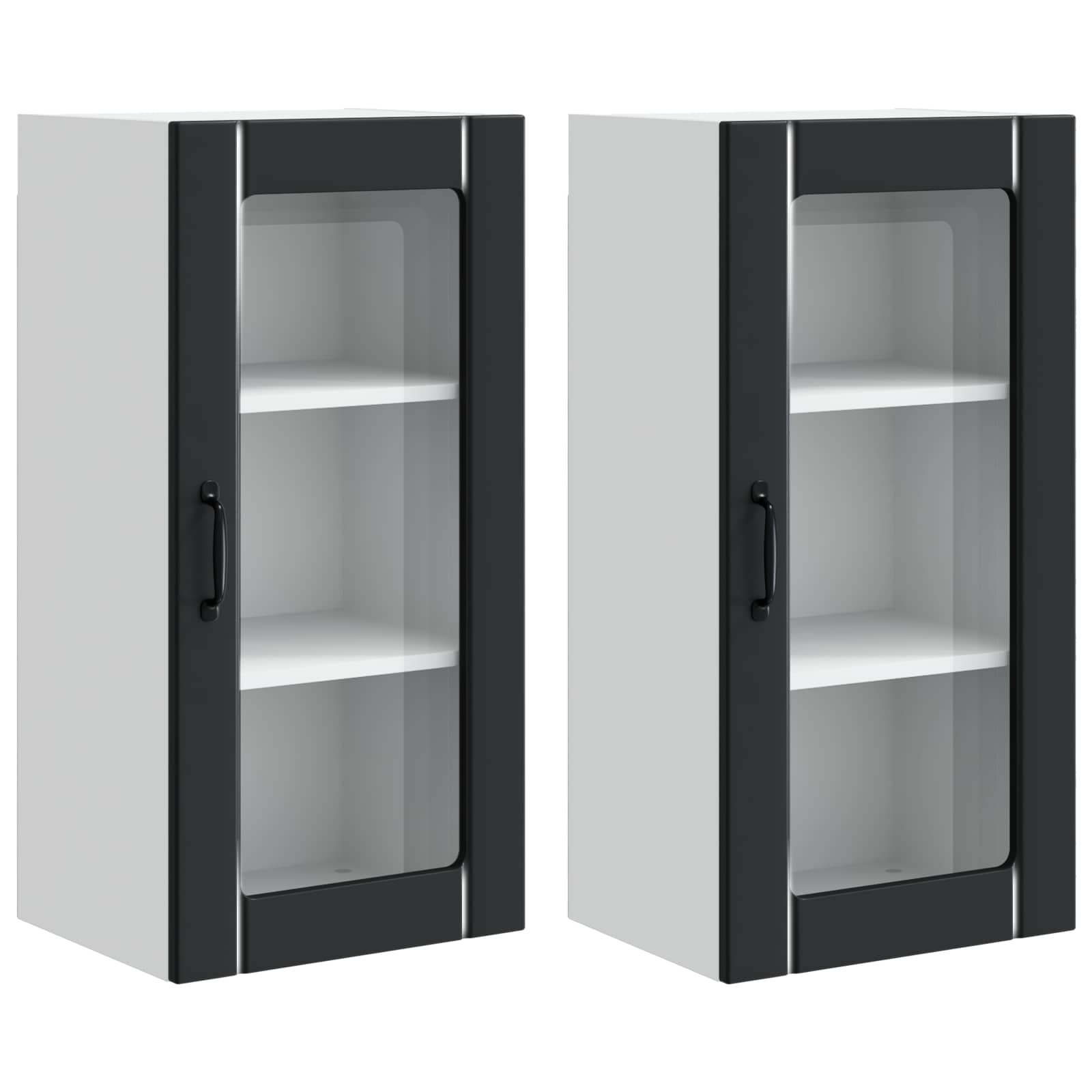 Keukenkast met plank 2 pcs Zwart 40 x 31 x 80 cm Bewerkt hout is nu te koop bij PeponiXL, paradijselijk wonen!