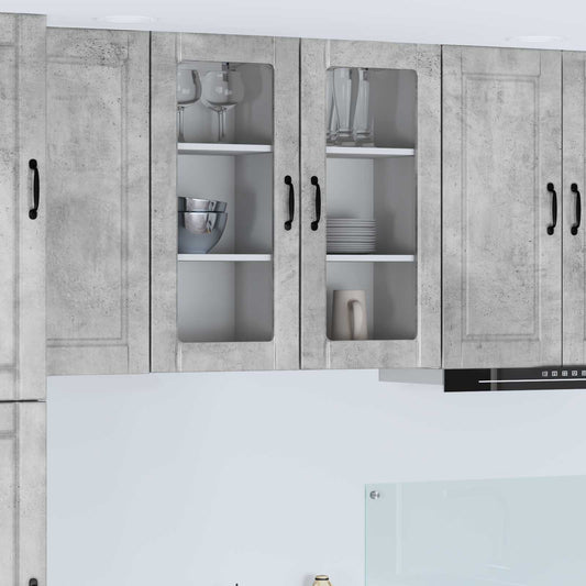 Vaatwasserpaneel 2 pcs Beton Grijs 40 x 31 x 80 cm Bewerkt hout is nu te koop bij PeponiXL, paradijselijk wonen!