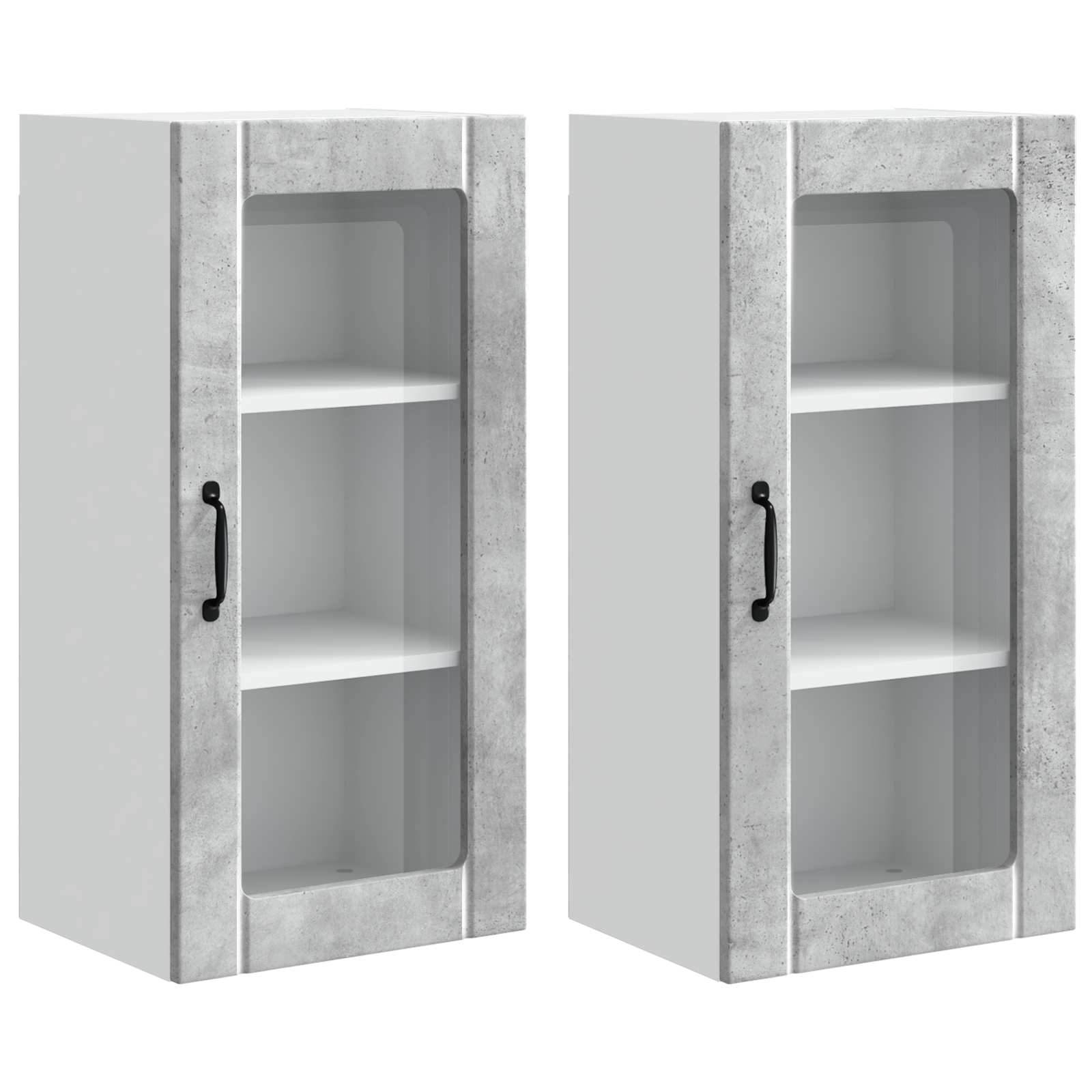 Keukenkast 2 pcs Beton Grijs 40 x 31 x 80 cm Bewerkt hout is nu te koop bij PeponiXL, paradijselijk wonen!