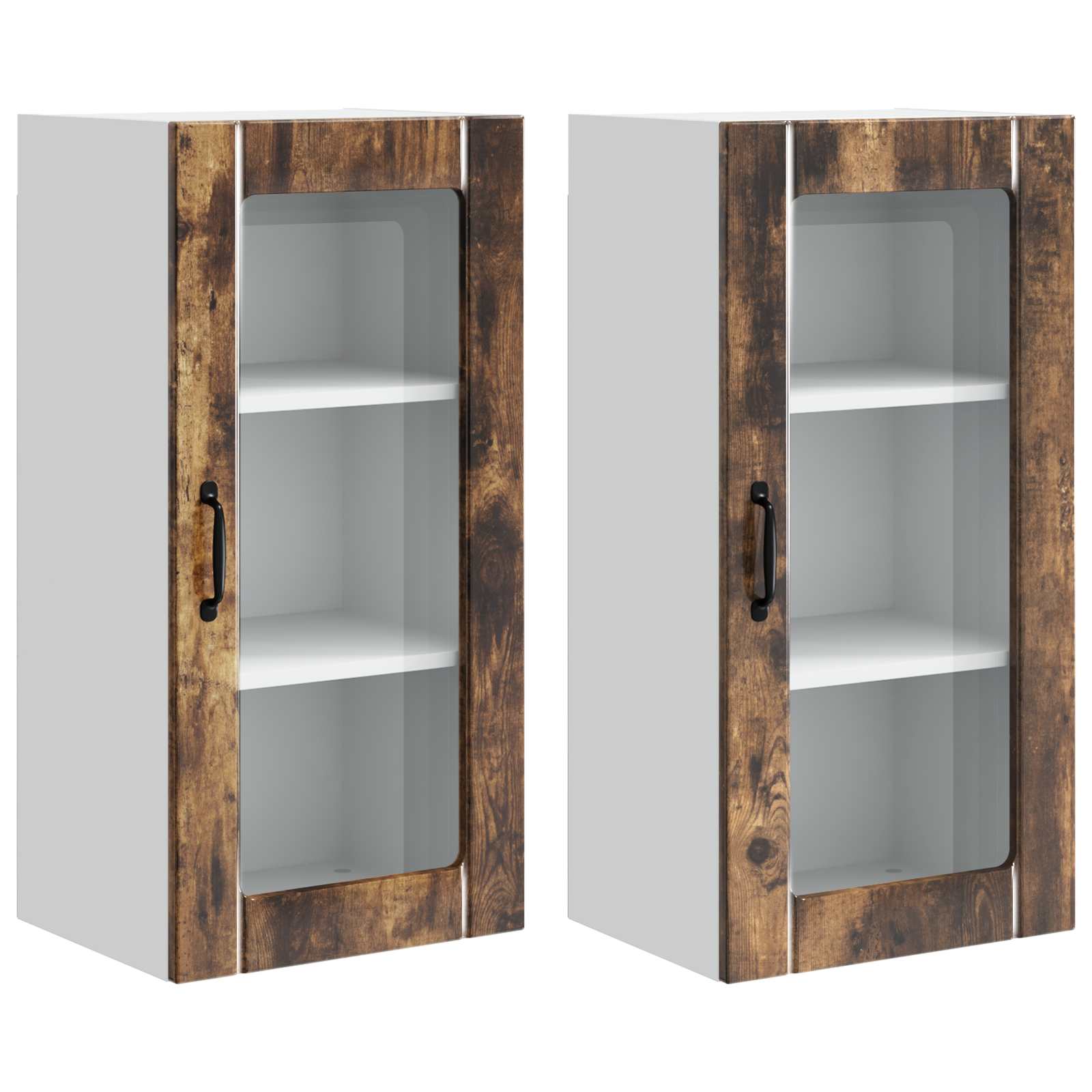 Vaatwasserpaneel met plank 2 pcs Gerookt eiken 40 x 31 x 80 cm is nu te koop bij PeponiXL, paradijselijk wonen!