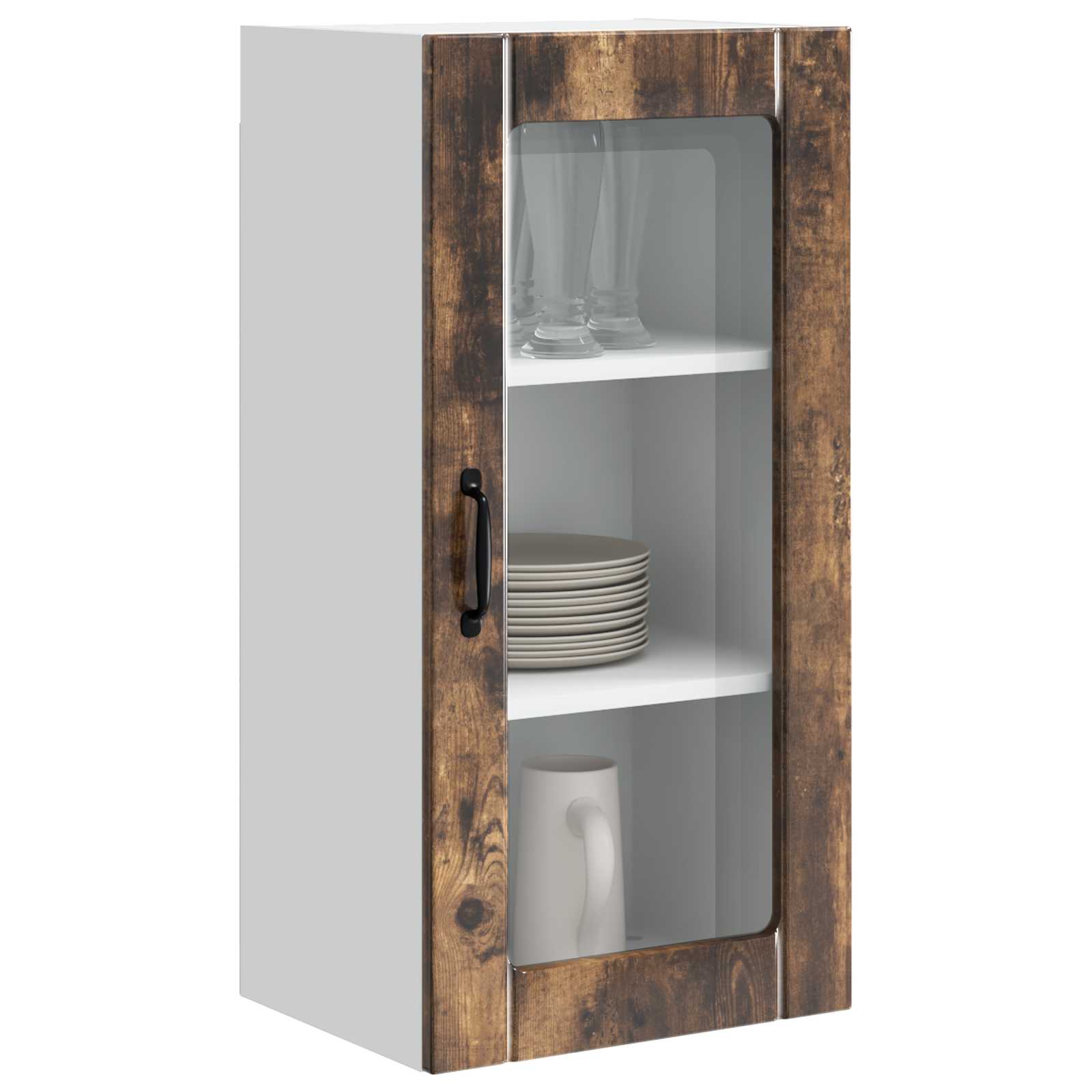 Vaatwasserpaneel met plank 2 pcs Gerookt eiken 40 x 31 x 80 cm is nu te koop bij PeponiXL, paradijselijk wonen!