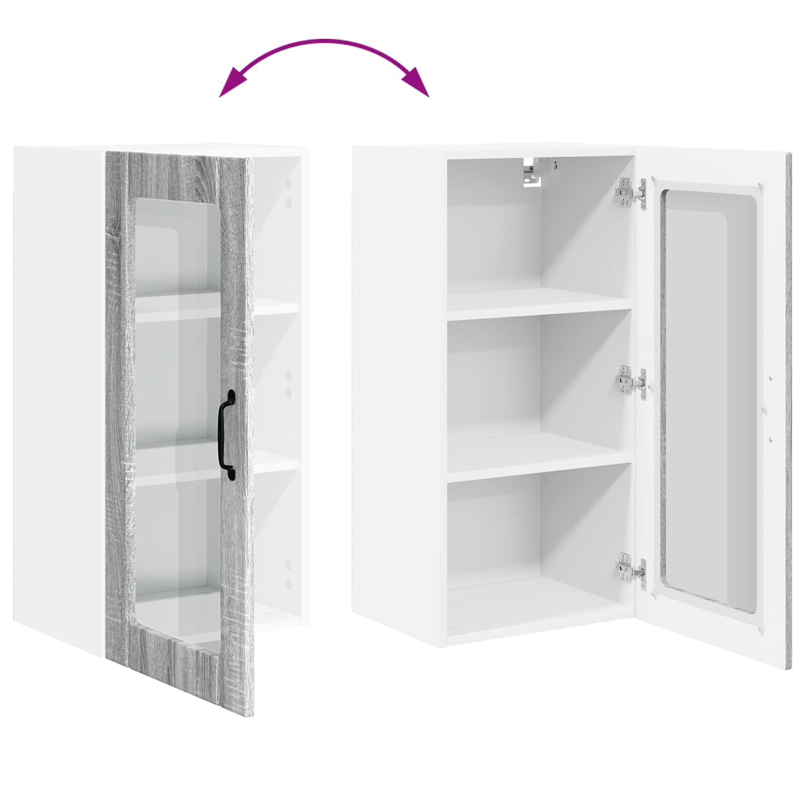 Keukenkast met plank Grijs Sonoma 40 x 31 x 80 cm Bewerkt hout is nu te koop bij PeponiXL, paradijselijk wonen!