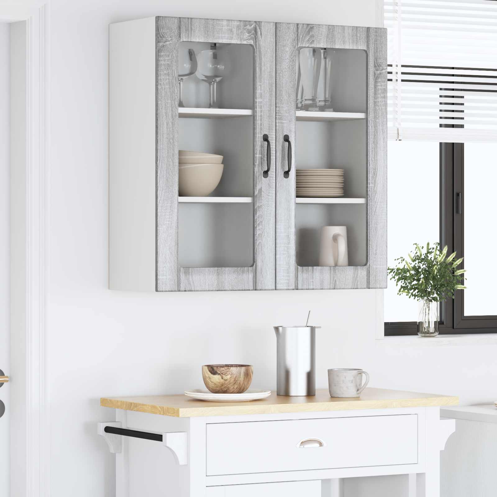 Vaatwasserpaneel met plank 2 pcs Grijs Sonoma 40 x 31 x 80 cm is nu te koop bij PeponiXL, paradijselijk wonen!