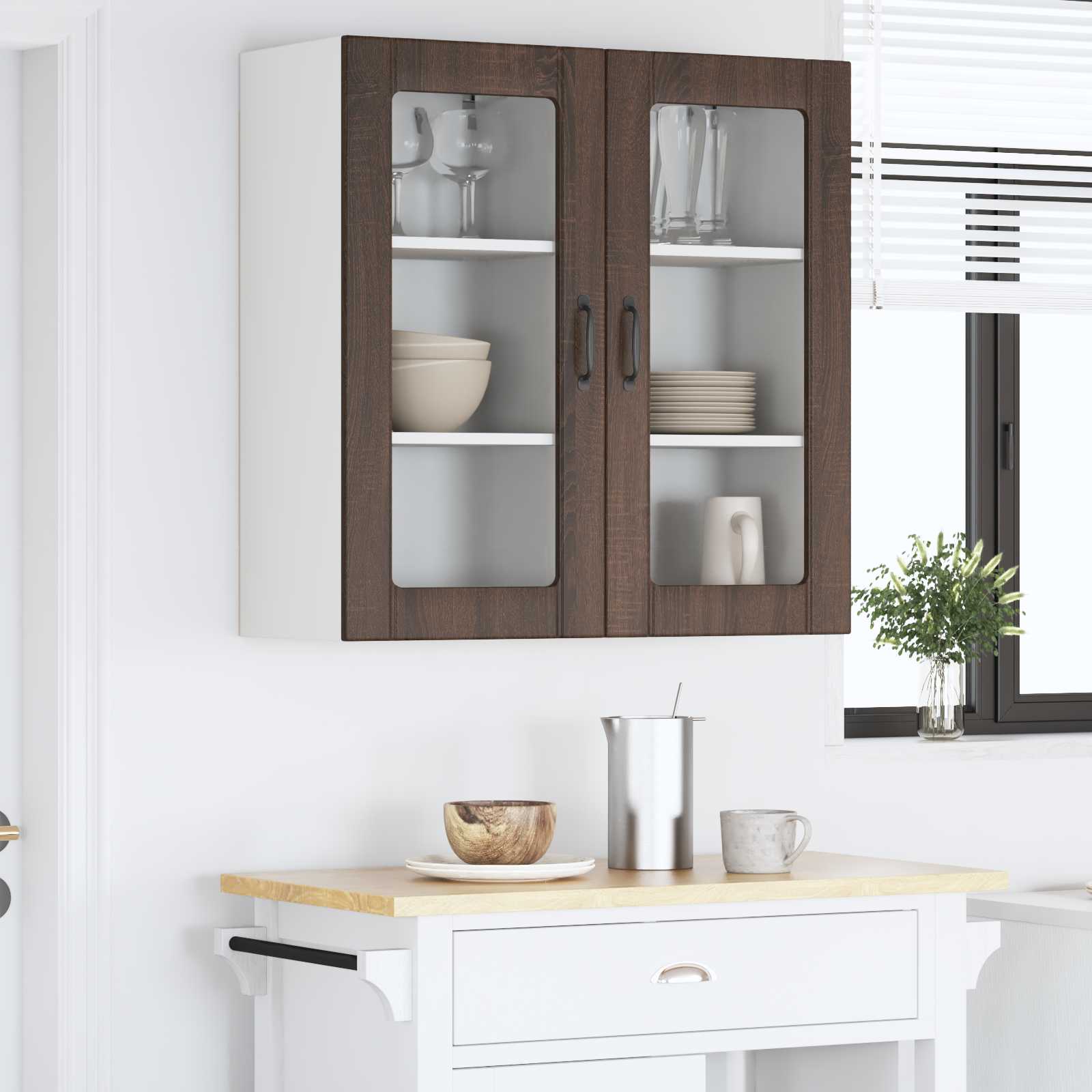 Vaatwasserpaneel 2 pcs Bruin Eiken 40 x 31 x 80 cm Bewerkt hout is nu te koop bij PeponiXL, paradijselijk wonen!