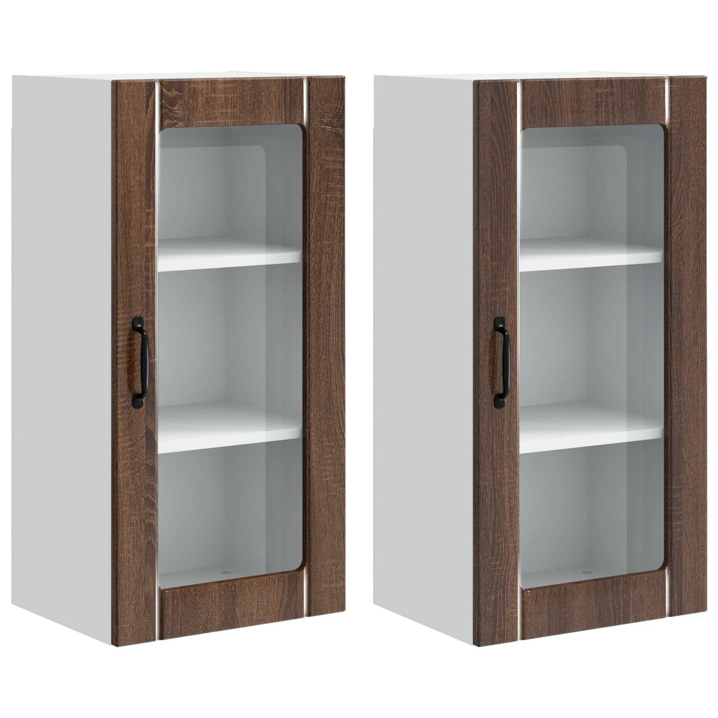 Vaatwasserpaneel 2 pcs Bruin Eiken 40 x 31 x 80 cm Bewerkt hout is nu te koop bij PeponiXL, paradijselijk wonen!