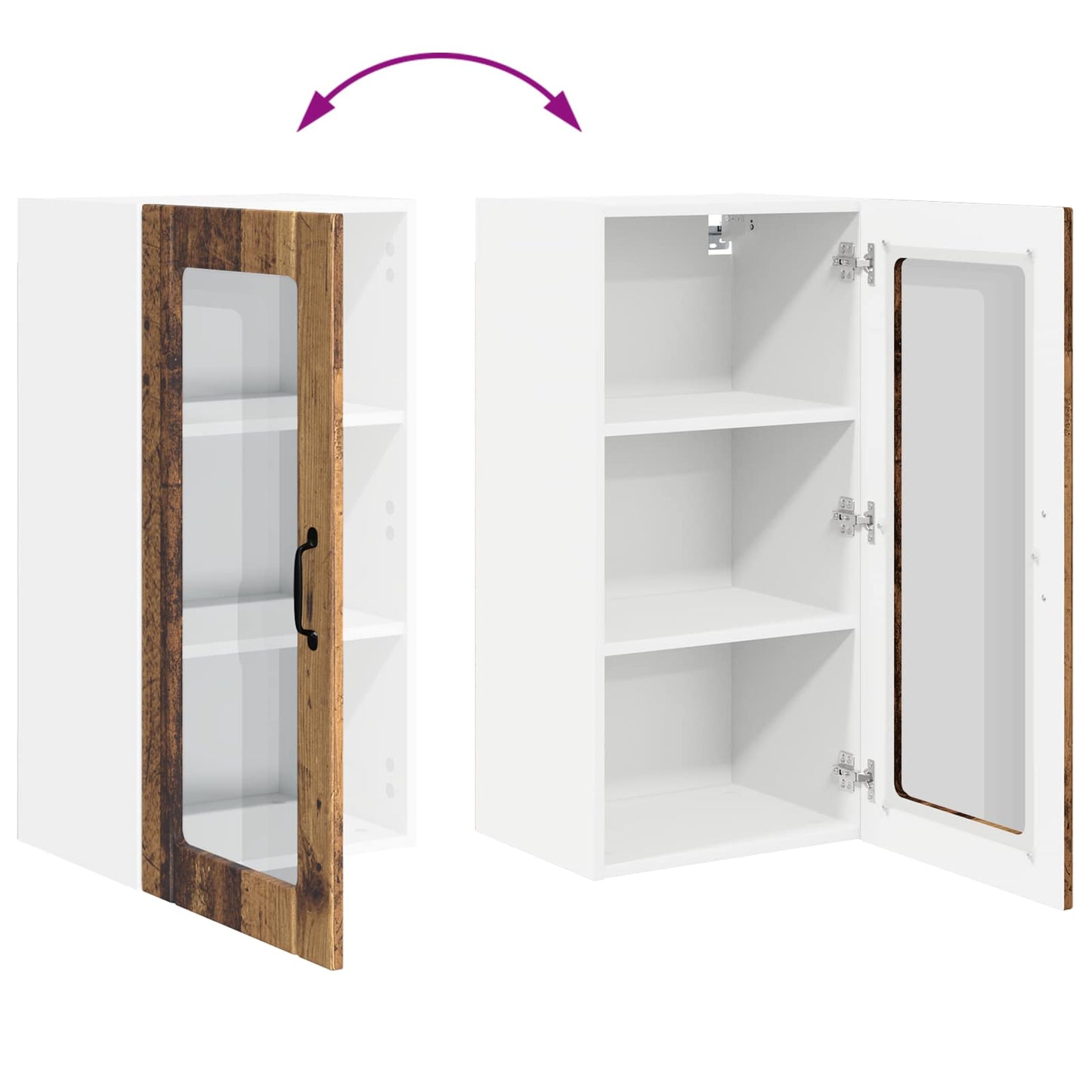 Keukenkast met plank Oudhout 40 x 31 x 80 cm Bewerkt hout is nu te koop bij PeponiXL, paradijselijk wonen!