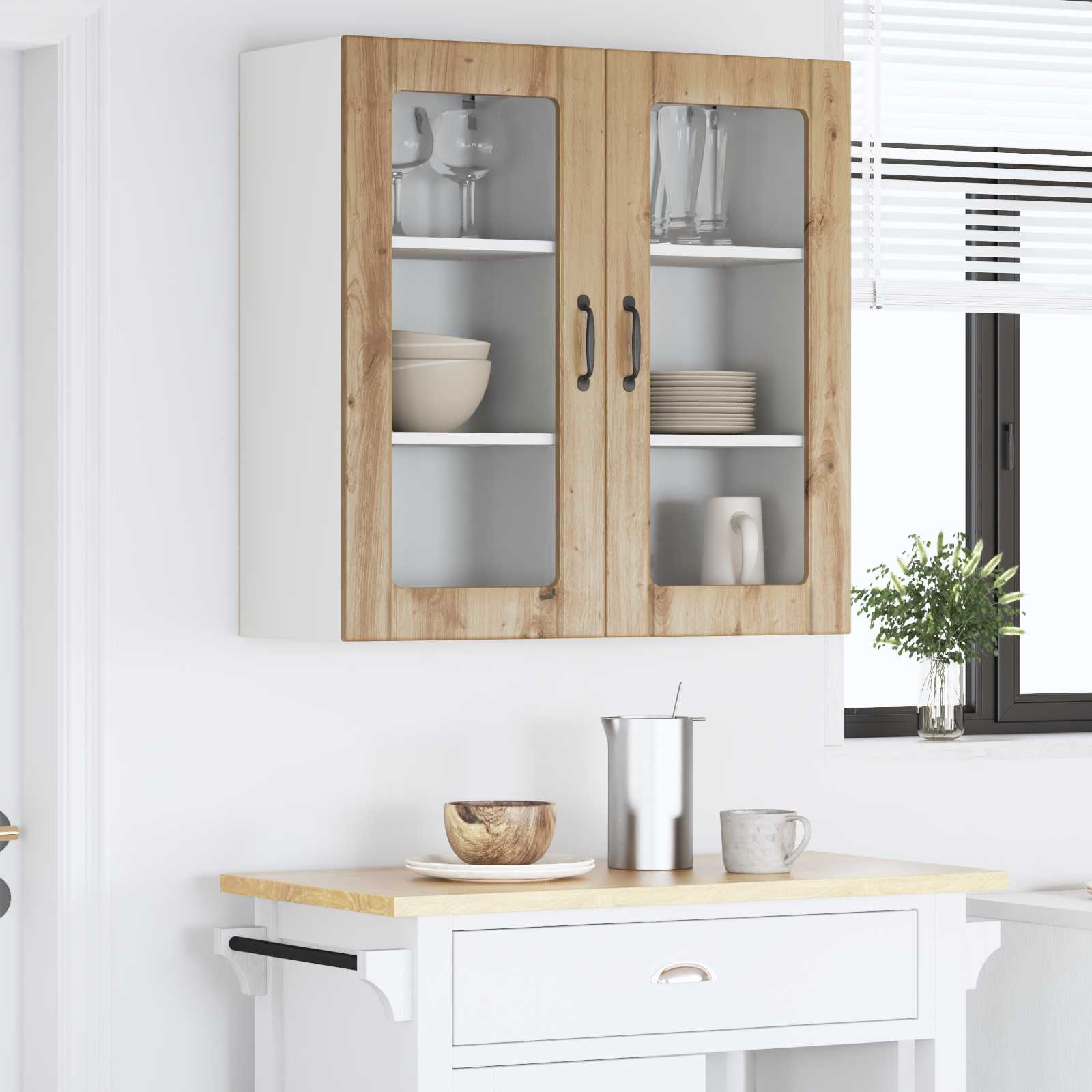 Vaatwasserpaneel met plank 2 pcs Artisan Eiken 40 x 31 x 80 cm is nu te koop bij PeponiXL, paradijselijk wonen!