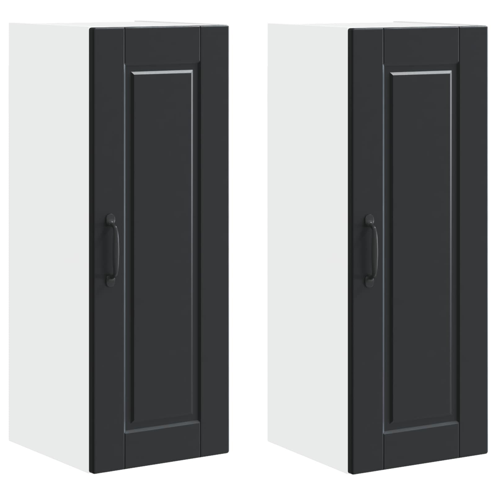 Keukenkast met plank 2 pcs Zwart 30 x 31 x 80 cm Bewerkt hout is nu te koop bij PeponiXL, paradijselijk wonen!