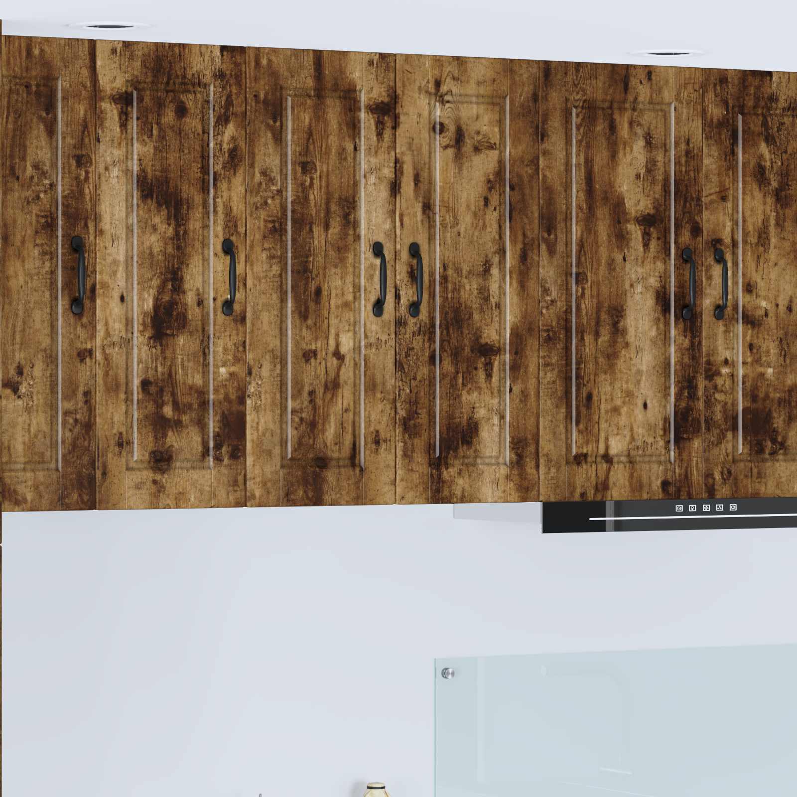 Vaatwasserpaneel met plank 2 pcs Gerookt eiken 30 x 31 x 80 cm is nu te koop bij PeponiXL, paradijselijk wonen!