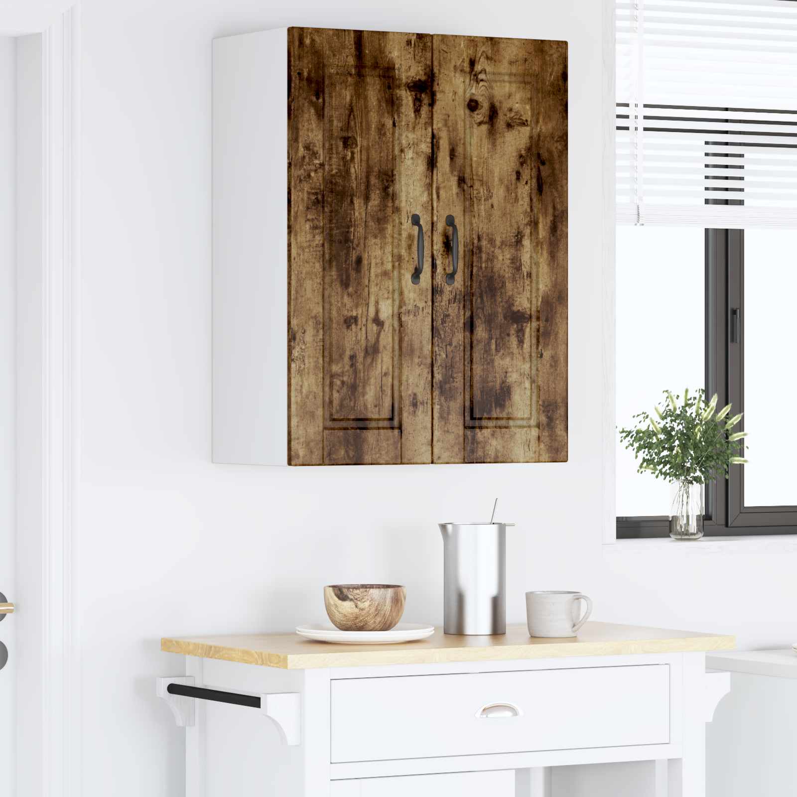 Vaatwasserpaneel met plank 2 pcs Gerookt eiken 30 x 31 x 80 cm is nu te koop bij PeponiXL, paradijselijk wonen!