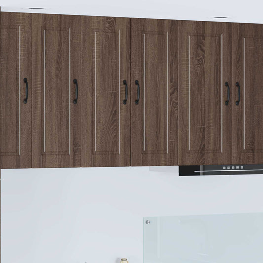 Vaatwasserpaneel 2 pcs Bruin Eiken 30 x 31 x 80 cm Bewerkt hout is nu te koop bij PeponiXL, paradijselijk wonen!