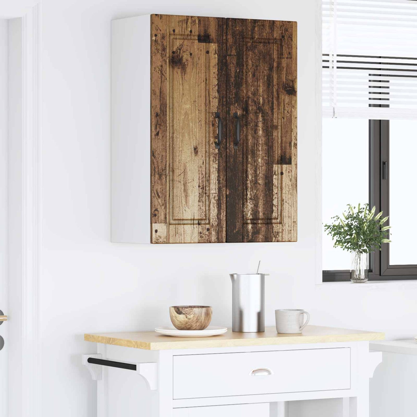 Vaatwasserpaneel 2 pcs Oudhout 30 x 31 x 80 cm Bewerkt hout is nu te koop bij PeponiXL, paradijselijk wonen!