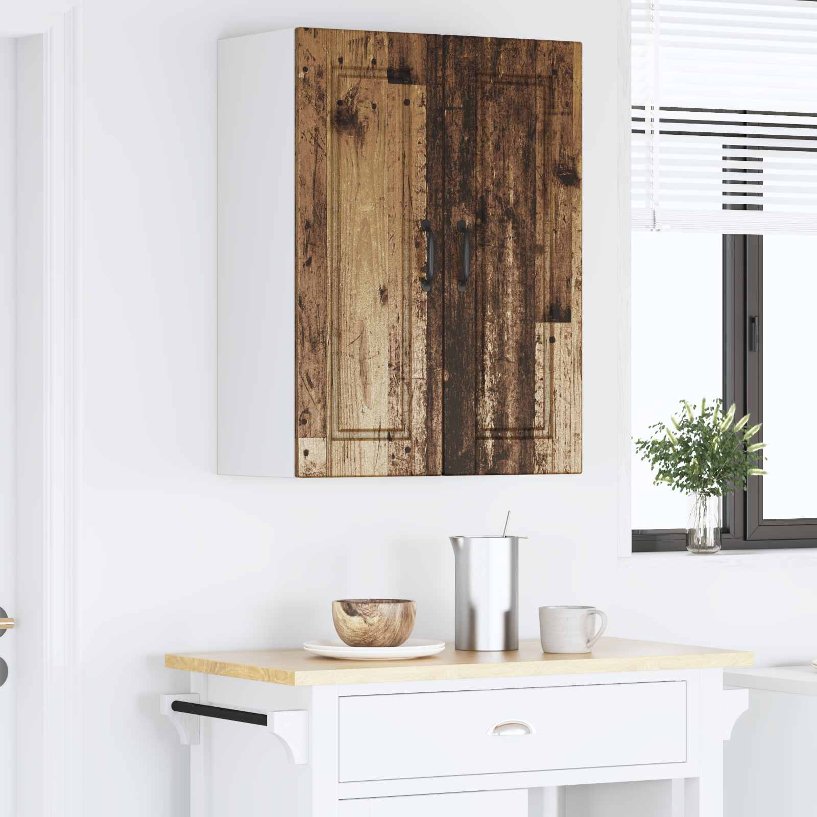 Vaatwasserpaneel 2 pcs Oudhout 30 x 31 x 80 cm Bewerkt hout is nu te koop bij PeponiXL, paradijselijk wonen!
