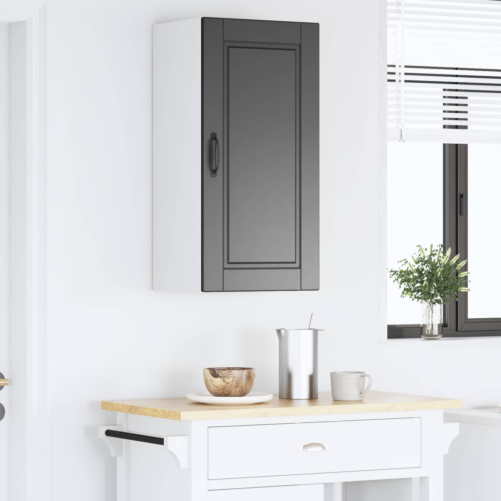 Vaatwasserpaneel met plank Zwart 40 x 31 x 80 cm Bewerkt hout is nu te koop bij PeponiXL, paradijselijk wonen!