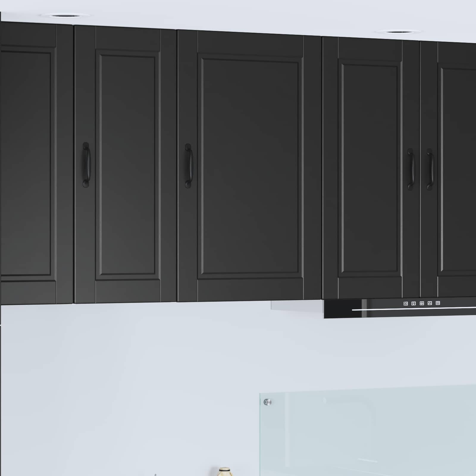 Vaatwasserpaneel met plank Zwart 50 x 31 x 80 cm Bewerkt hout is nu te koop bij PeponiXL, paradijselijk wonen!