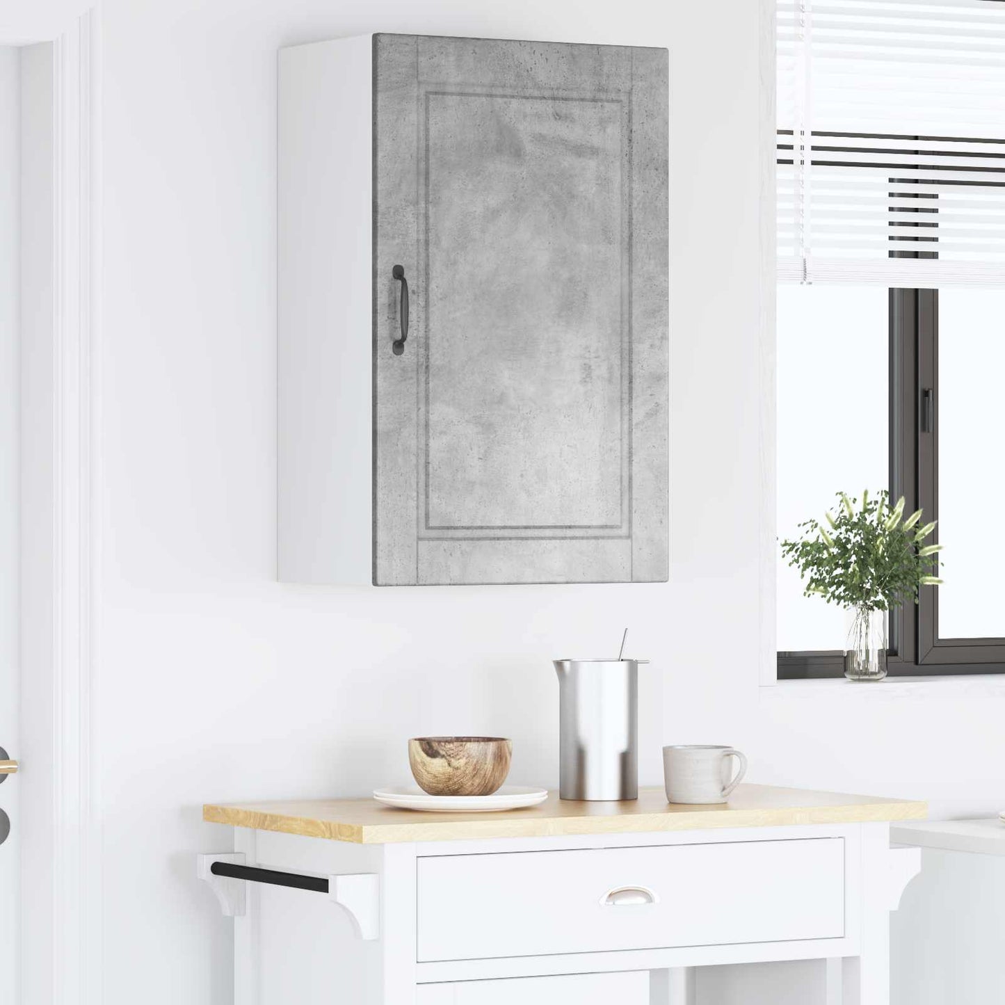 Keukenkast met plank Beton Grijs 50 x 31 x 80 cm Bewerkt hout is nu te koop bij PeponiXL, paradijselijk wonen!